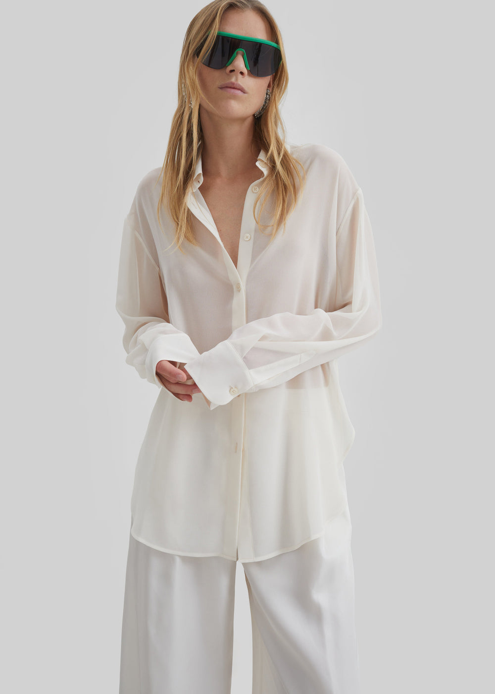 Peri Georgette Shirt - Ivory - 1