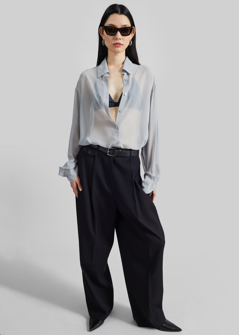 Peri Georgette Shirt - Slate Grey - 1