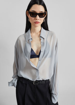 Peri Georgette Shirt - Slate Grey