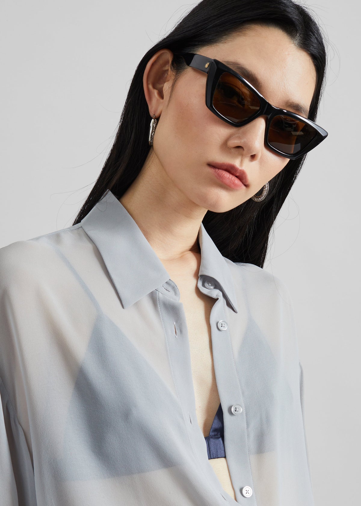 Peri Georgette Shirt - Slate Grey - 3