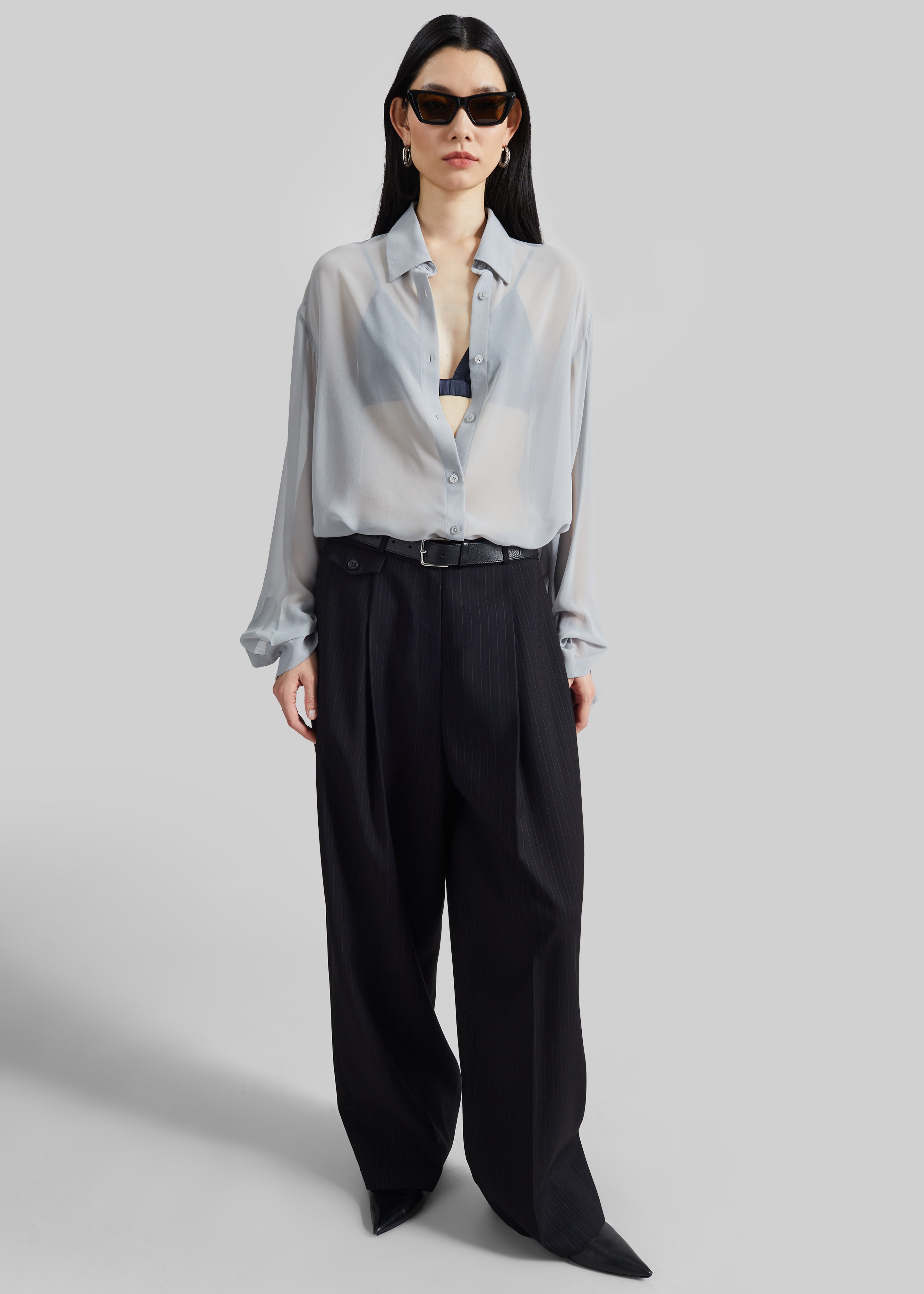 Peri Georgette Shirt - Slate Grey - 4