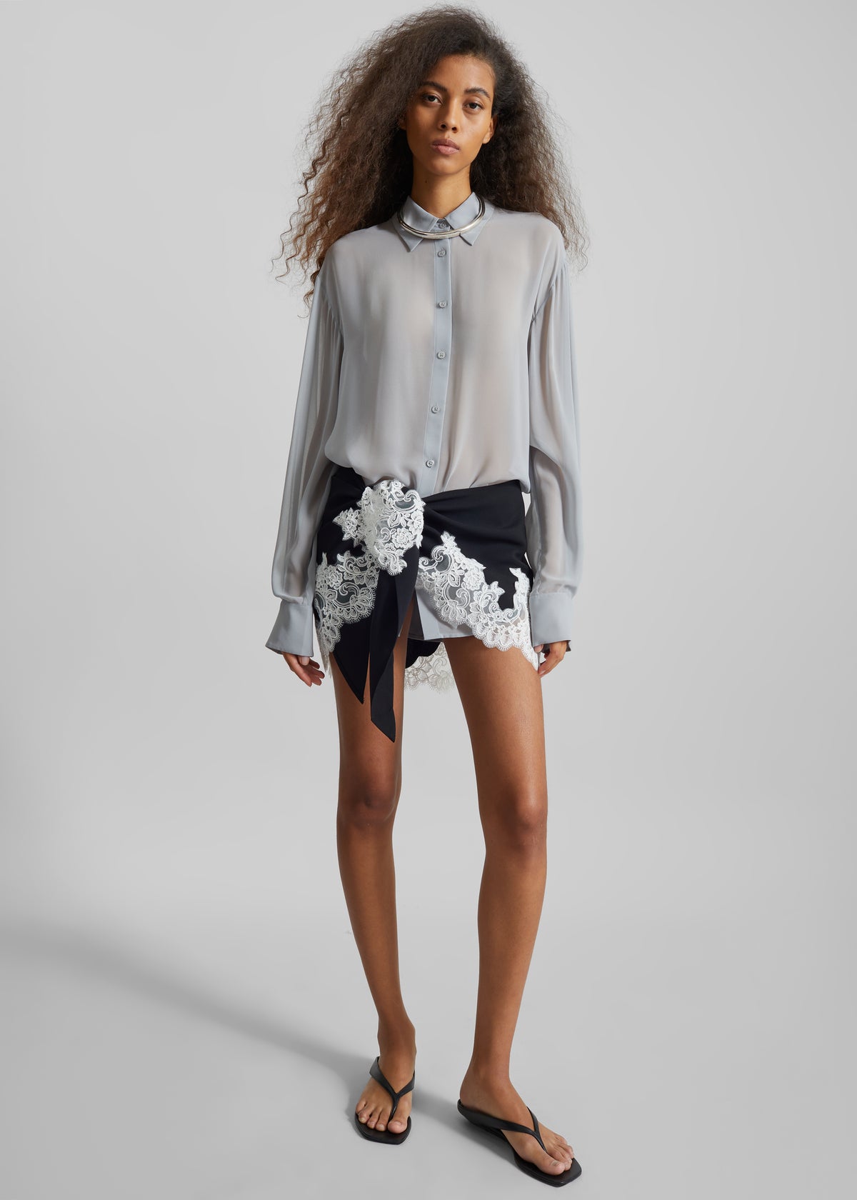 Peri Georgette Shirt - Slate Grey - 5