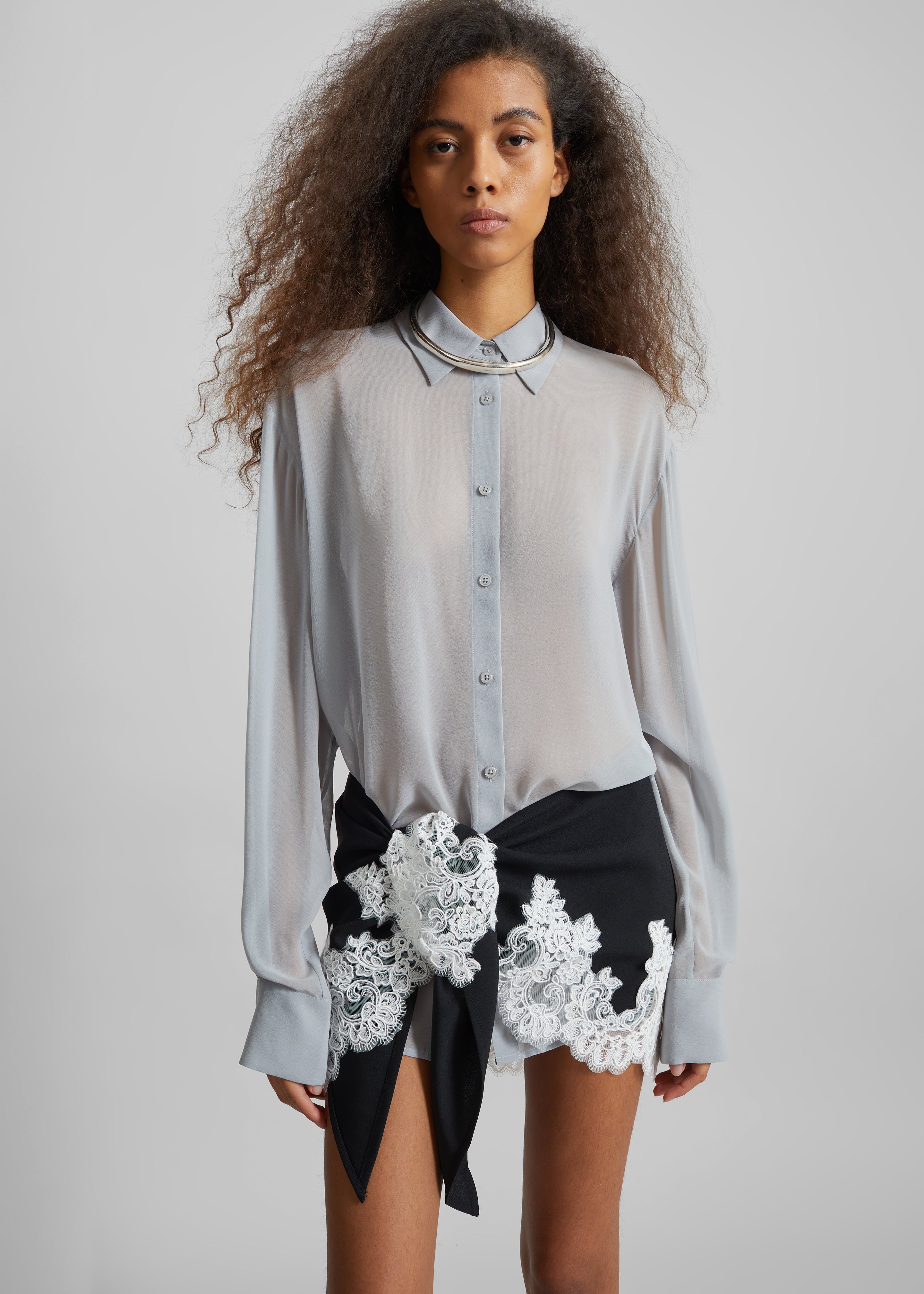 Peri Georgette Shirt - Slate Grey - 6