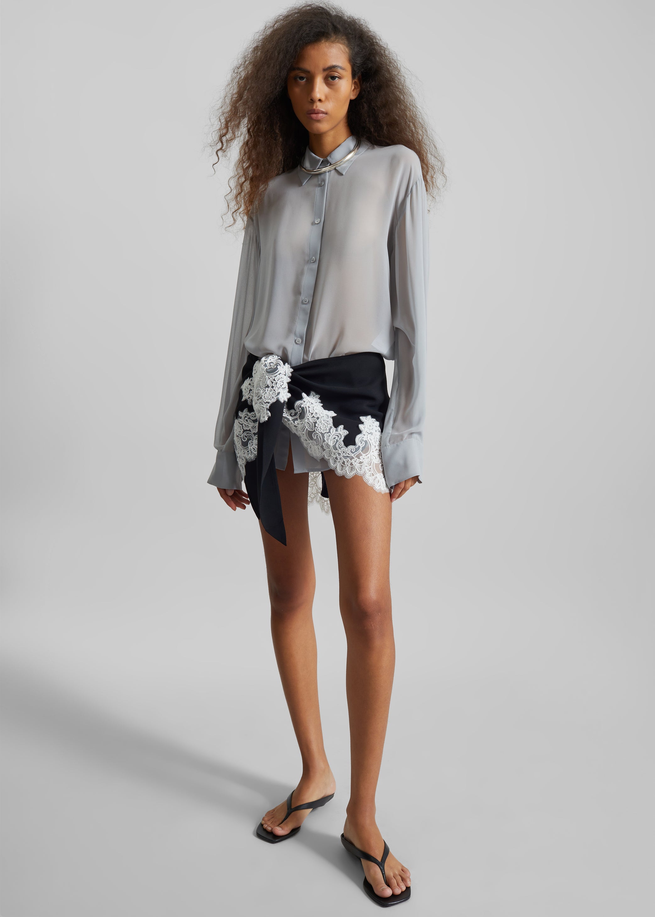 Shop the look image for Peri Georgette Shirt - Slate Grey