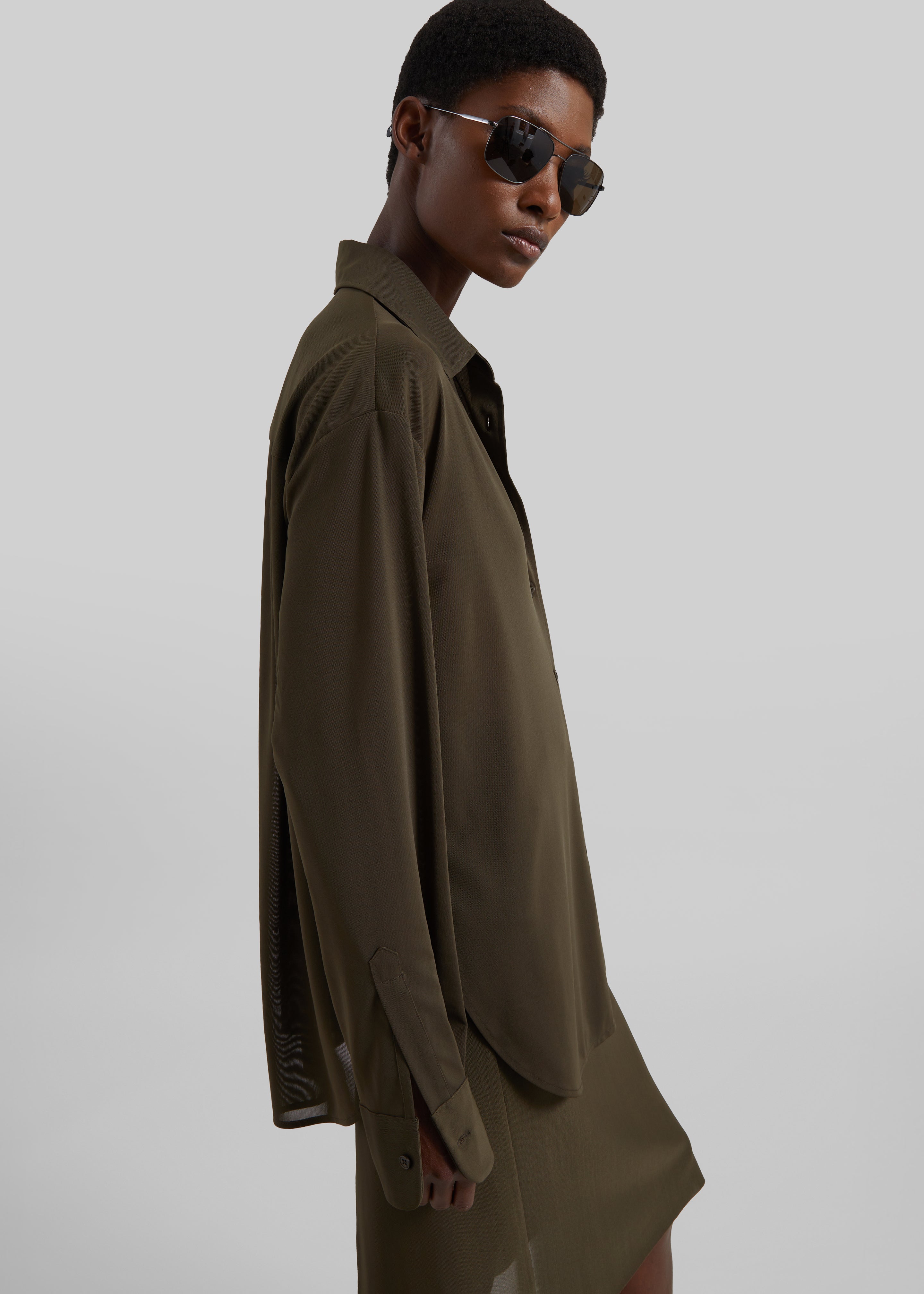 Peri Mesh Fluid Shirt - Khaki - 6