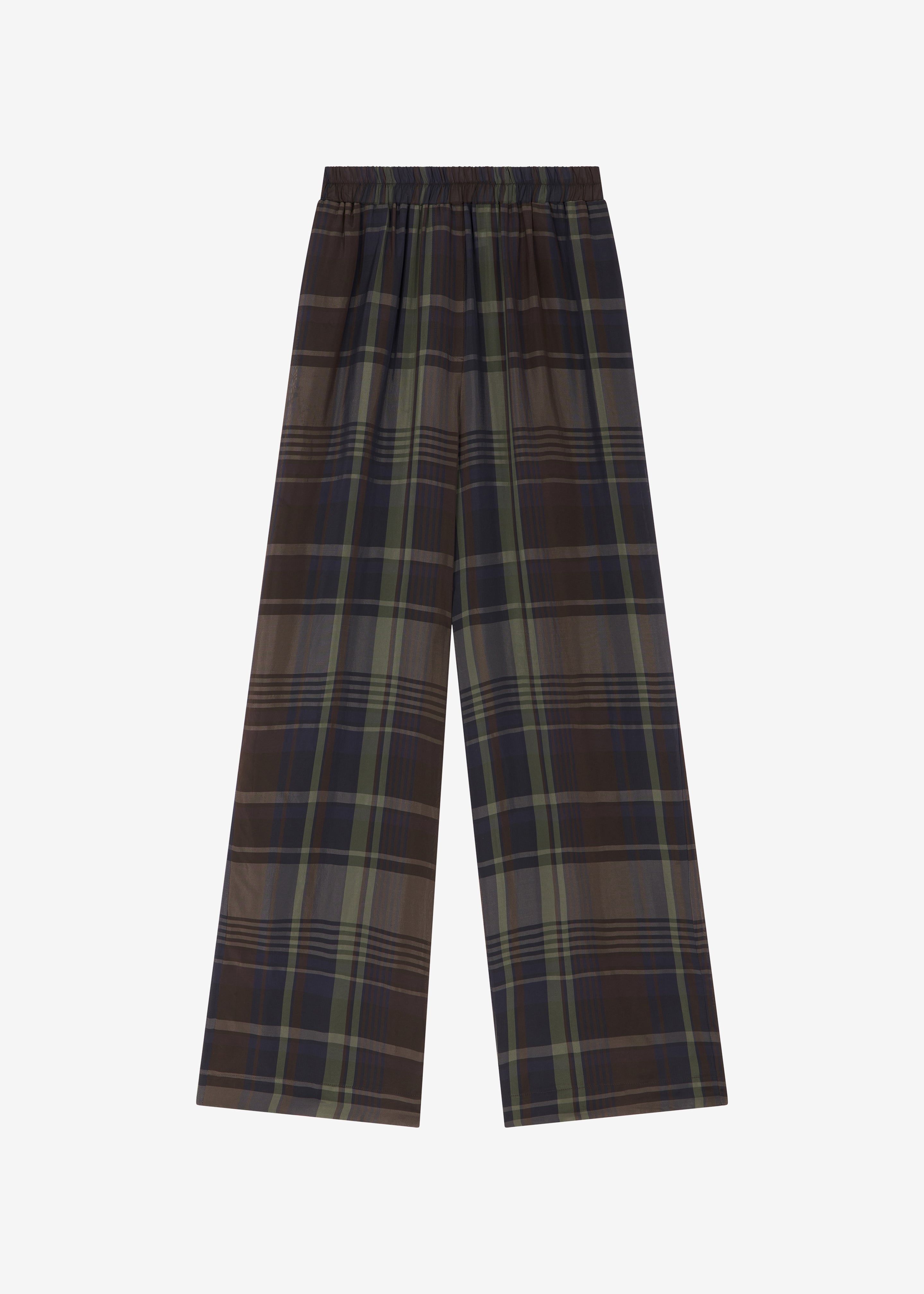 Baxter Sheer Fluid Track Pants - Navy Tartan - 9