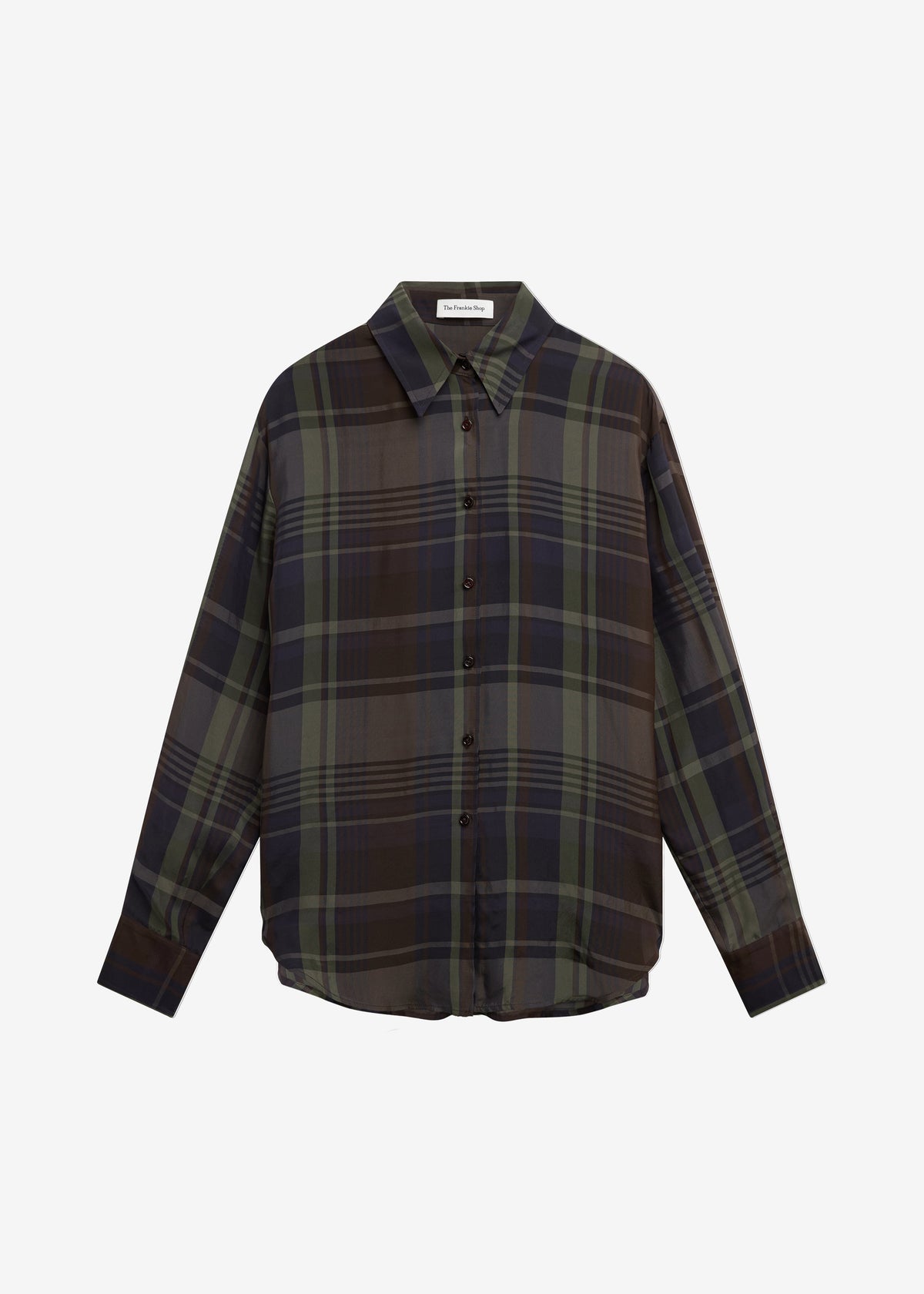Peri Sheer Fluid Shirt - Navy Tartan - 9