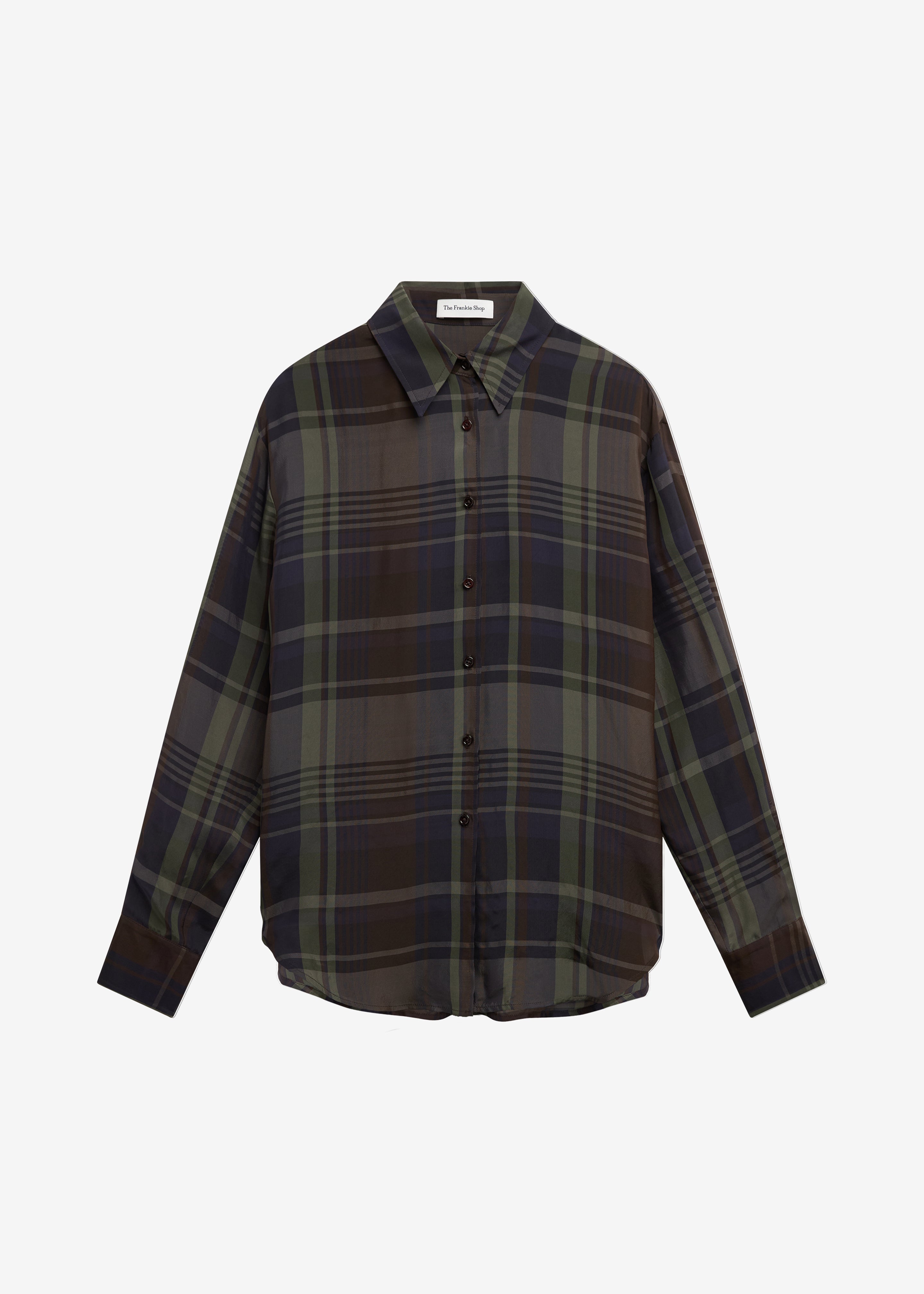 Peri Sheer Fluid Shirt - Navy Tartan - 9