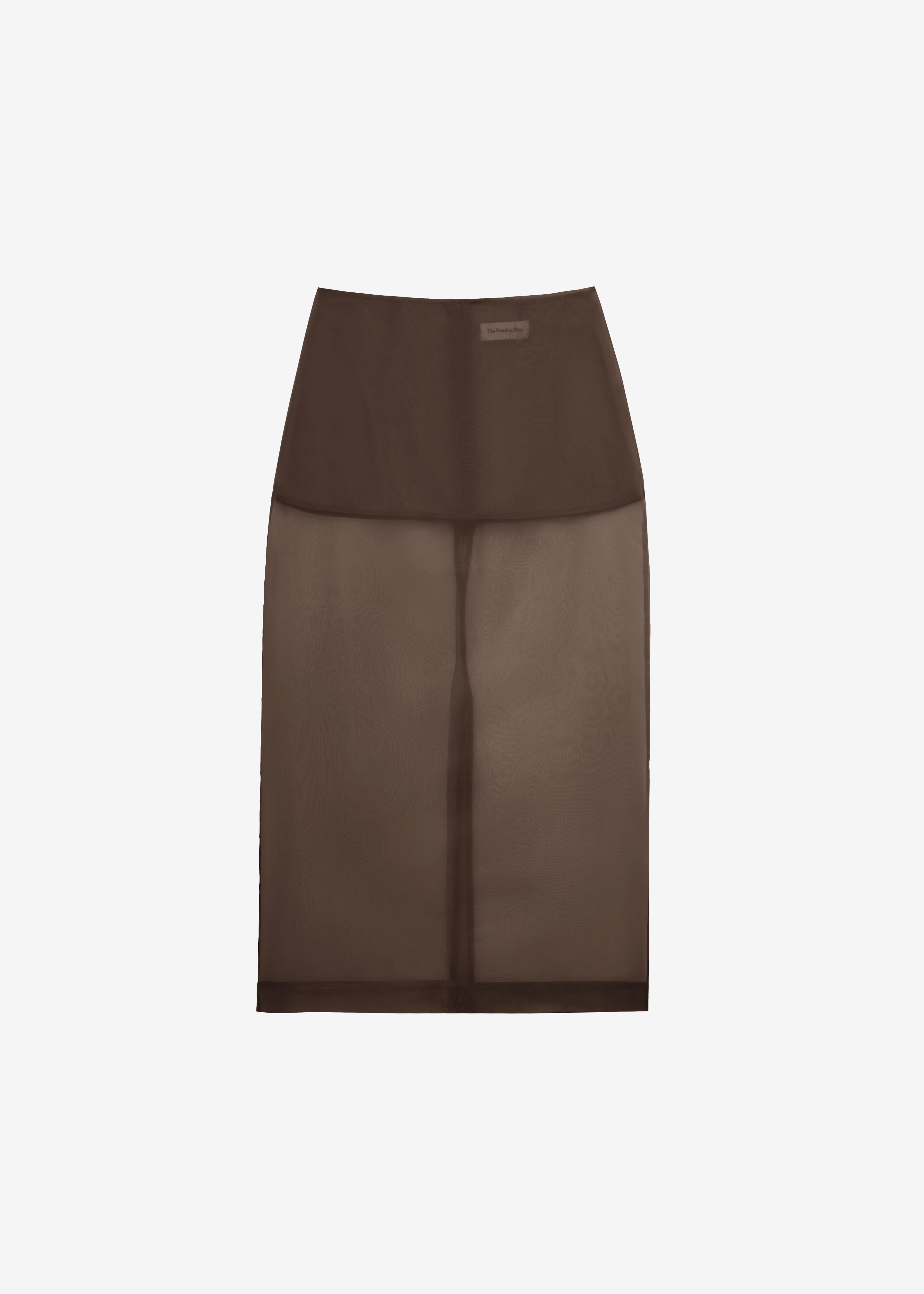 Peri Sheer Midi Skirt - Brown - 13