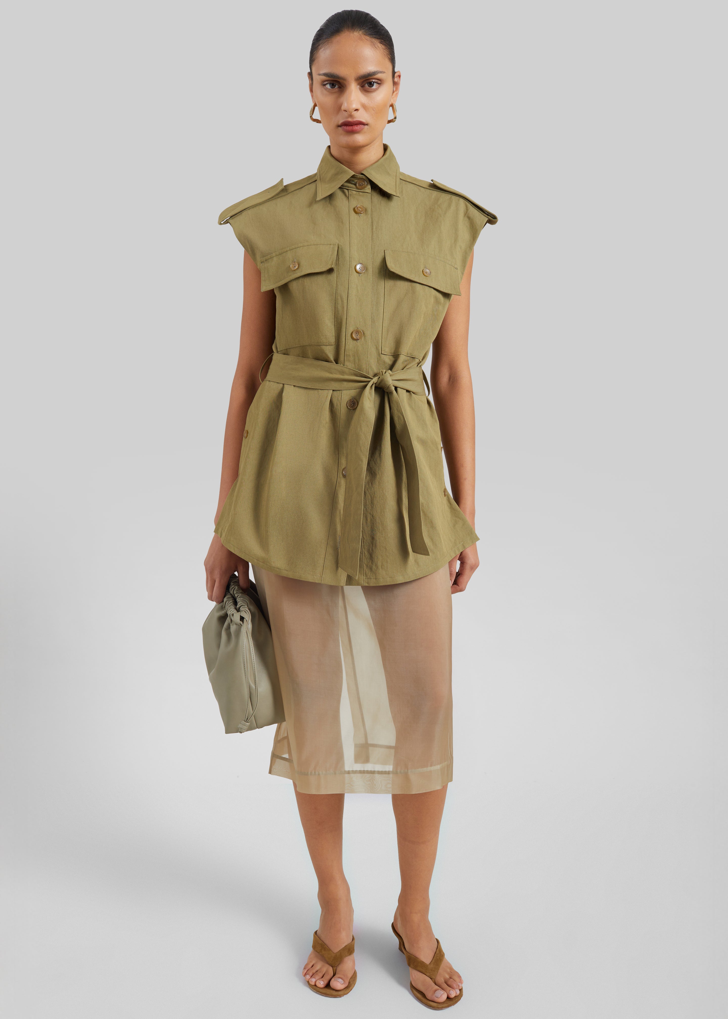Peri Sheer Midi Skirt - Desert Sand - 1