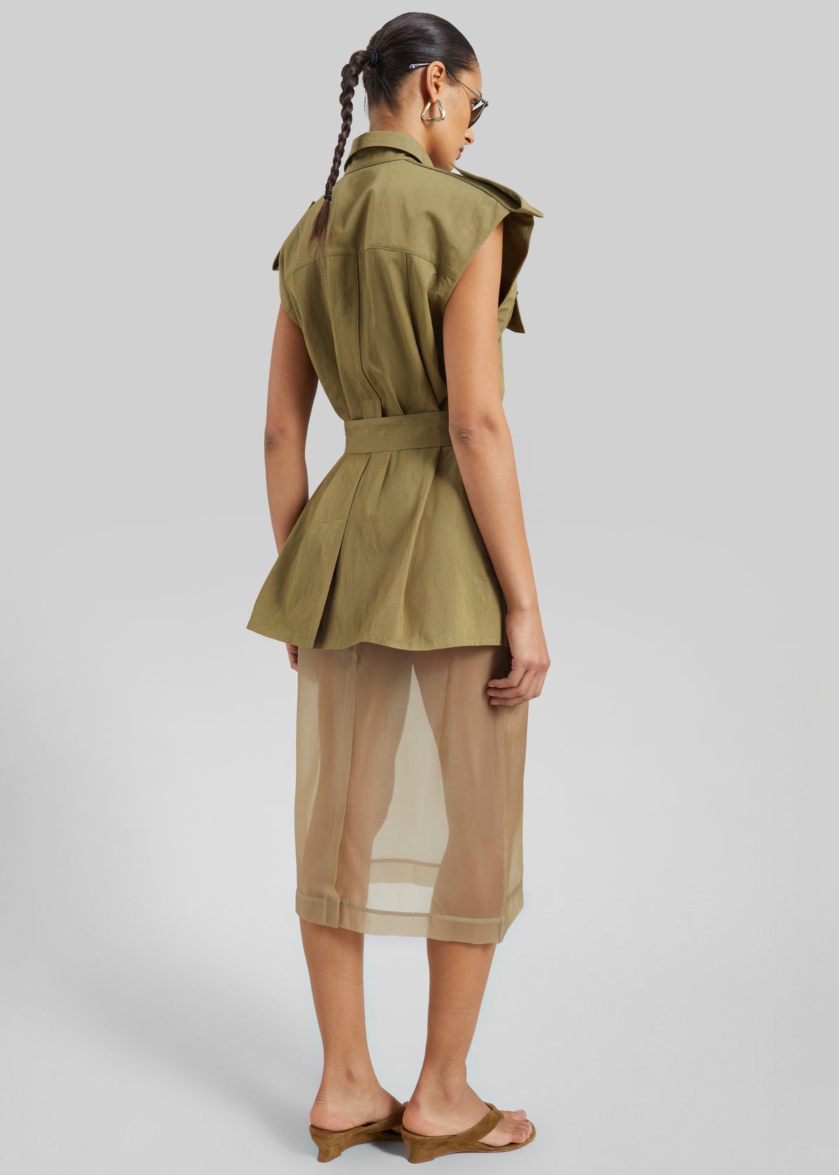 Peri Sheer Midi Skirt - Desert Sand - 10