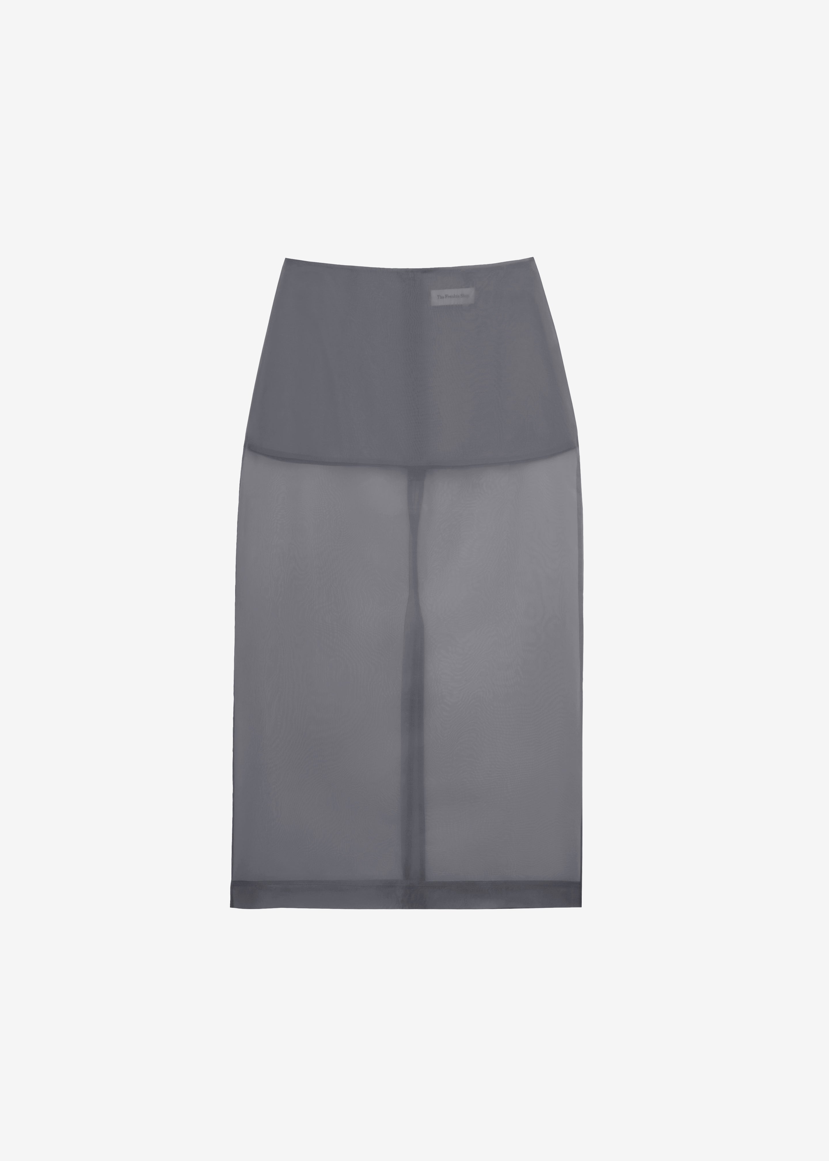 Peri Sheer Midi Skirt - Grey - 10