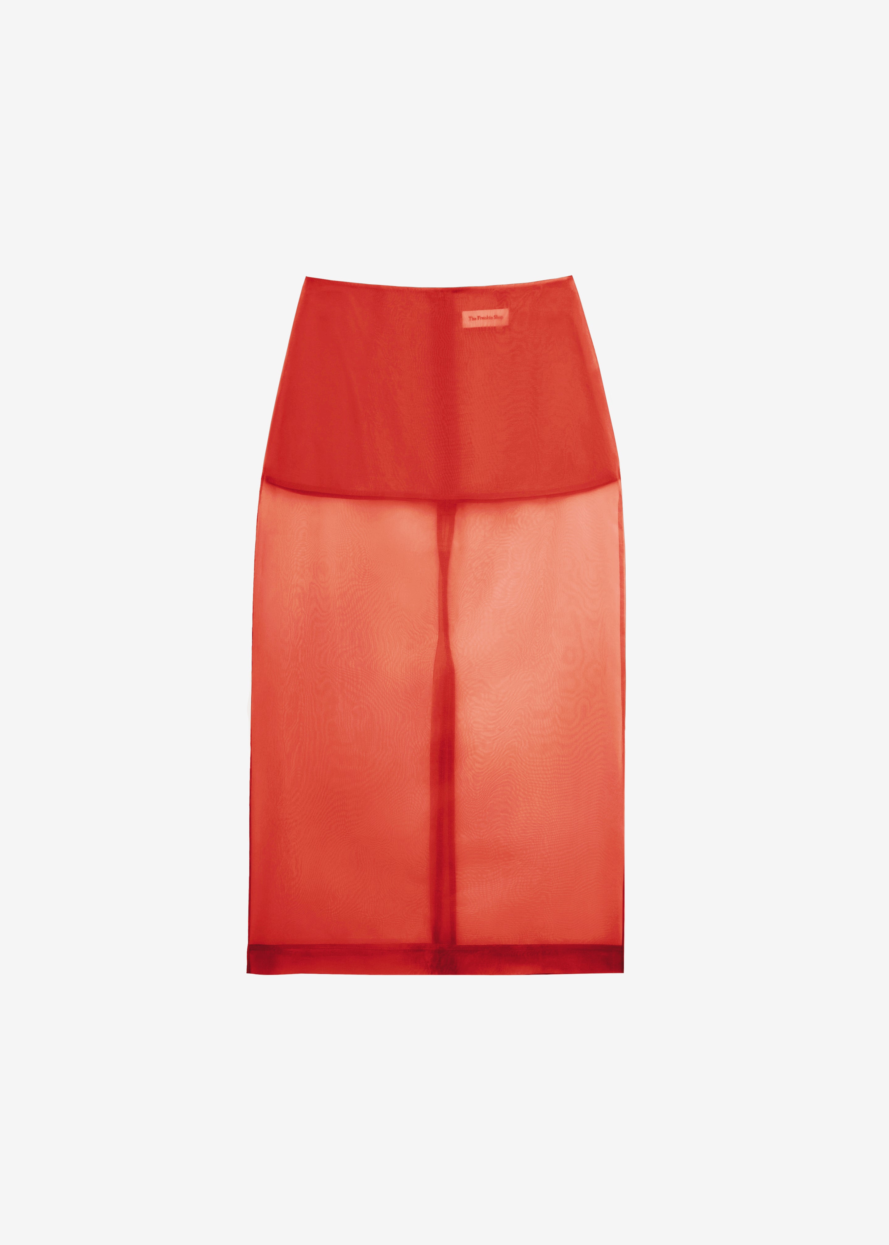 Peri Sheer Midi Skirt - Red - 11