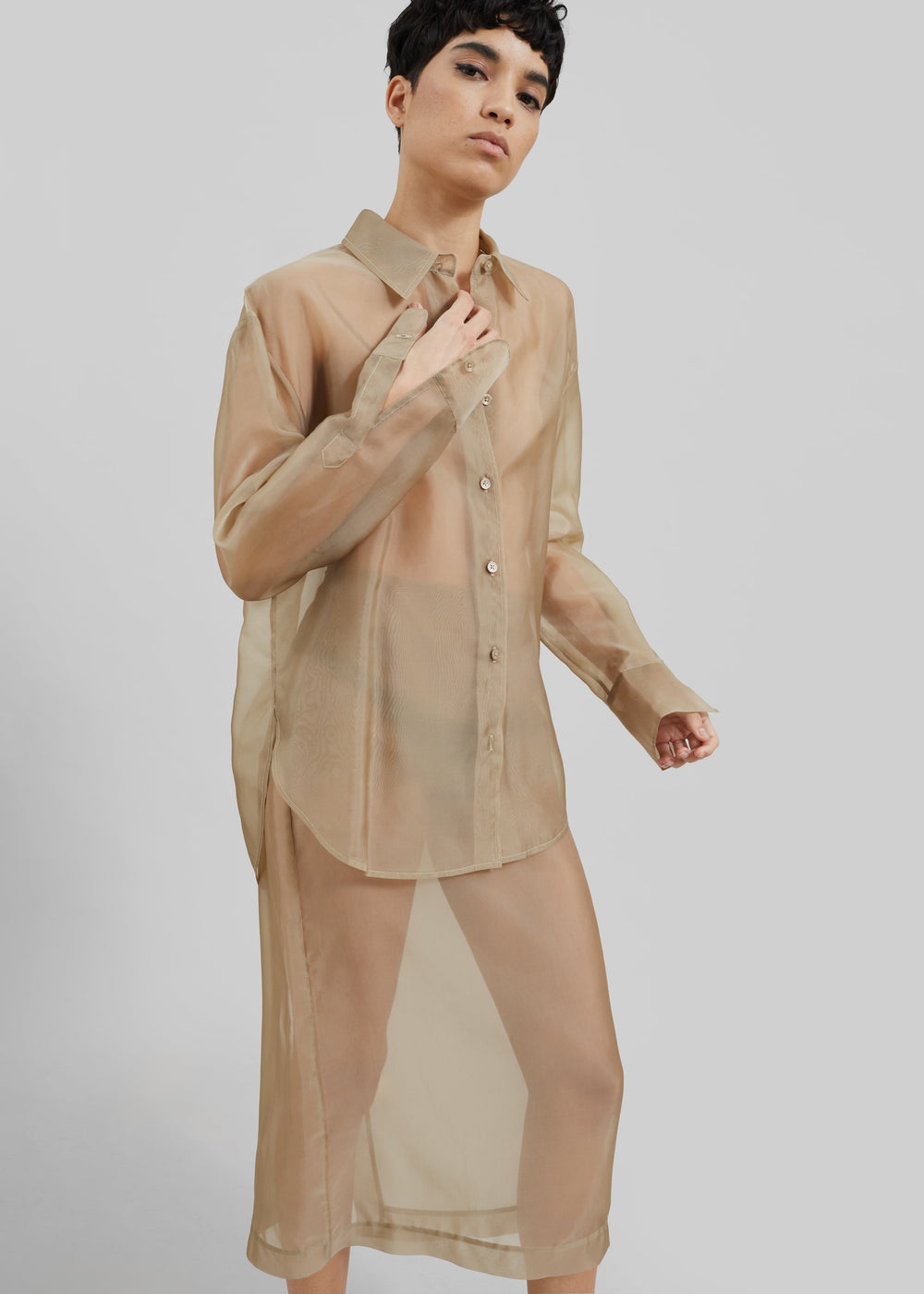 Peri Sheer Shirt - Desert Sand