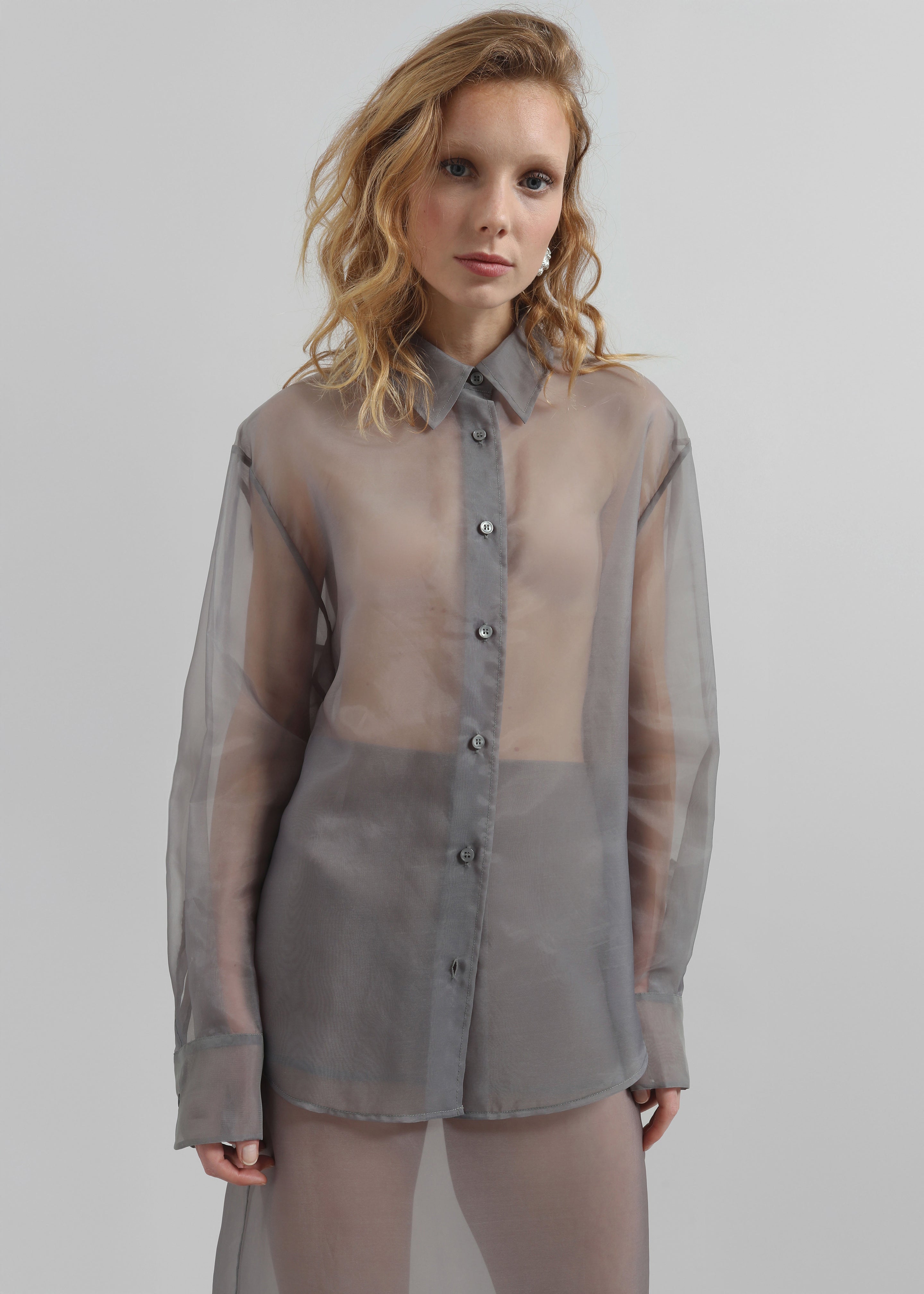 Peri Sheer Shirt - Grey - 3