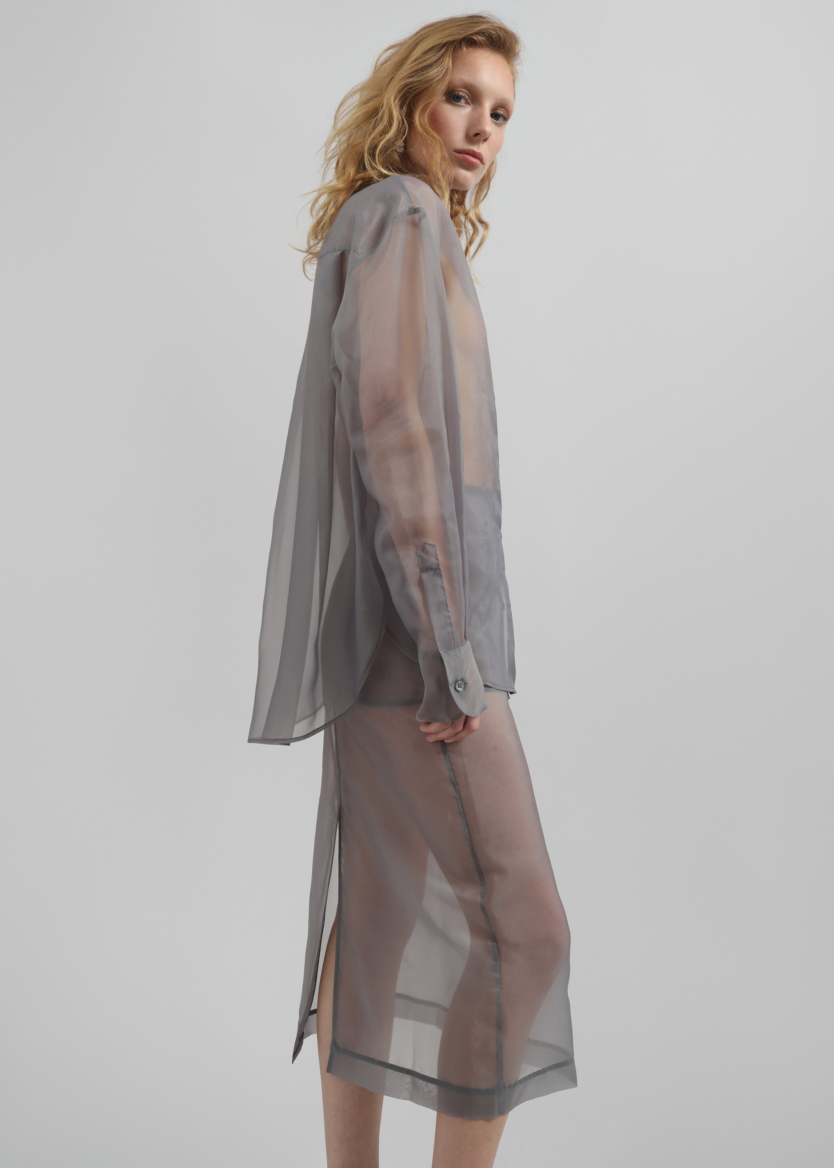 Peri Sheer Shirt - Grey - 2