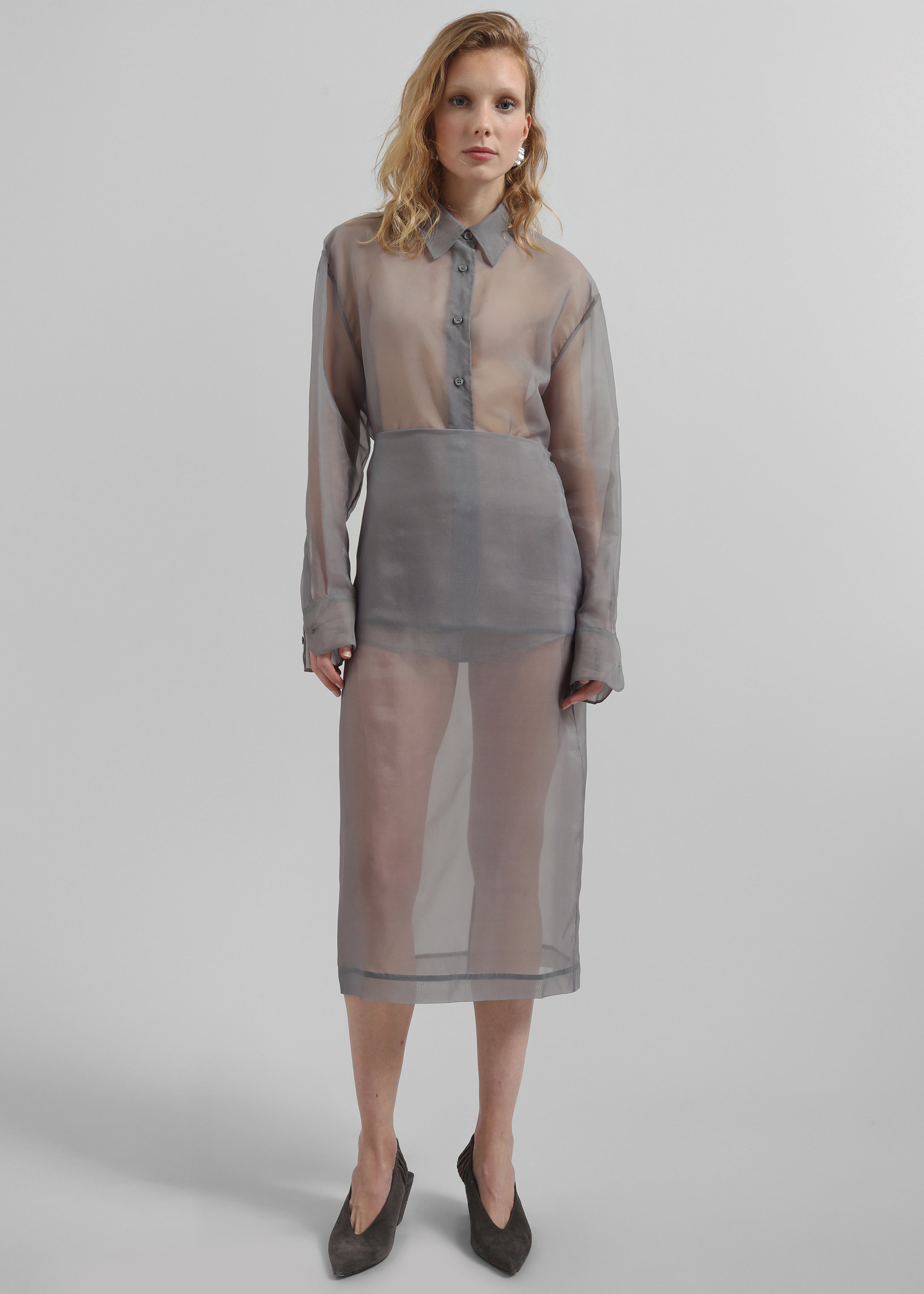 Peri Sheer Shirt - Grey - 6