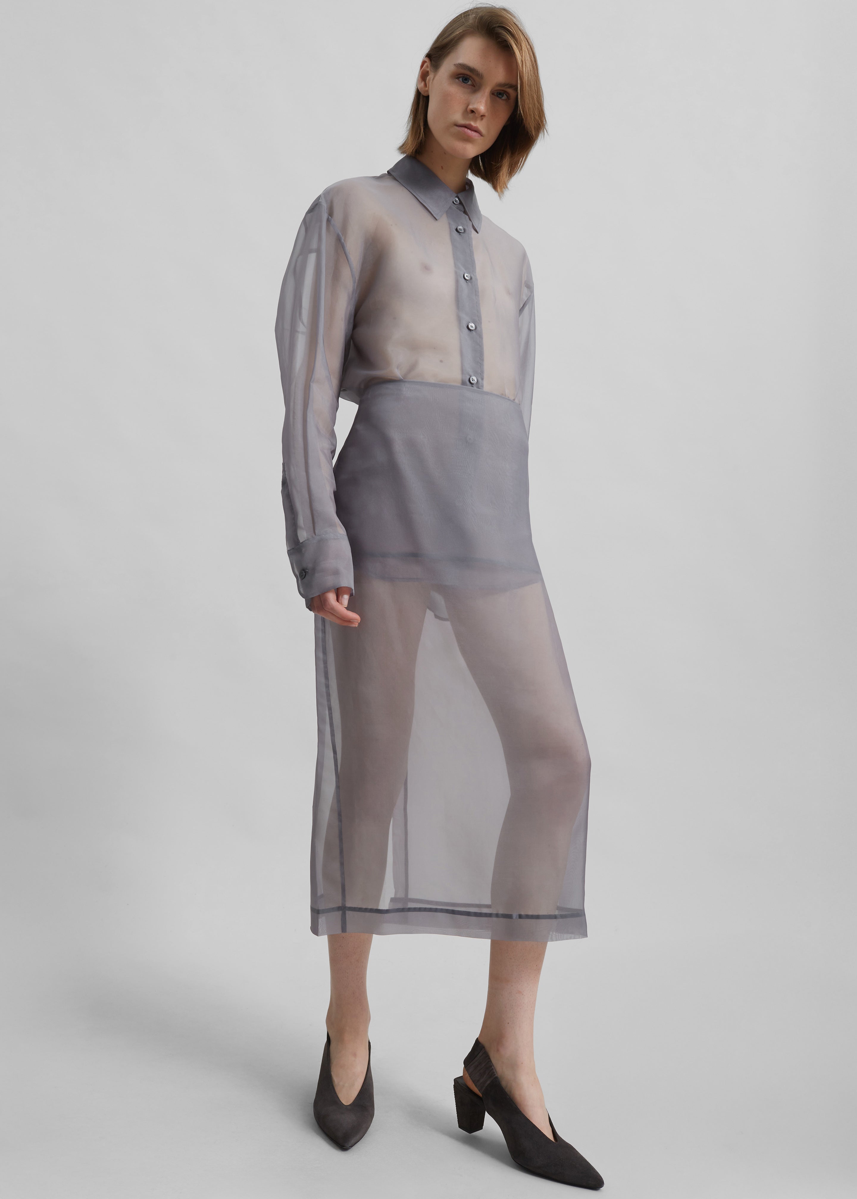 Peri Sheer Shirt - Grey - 4