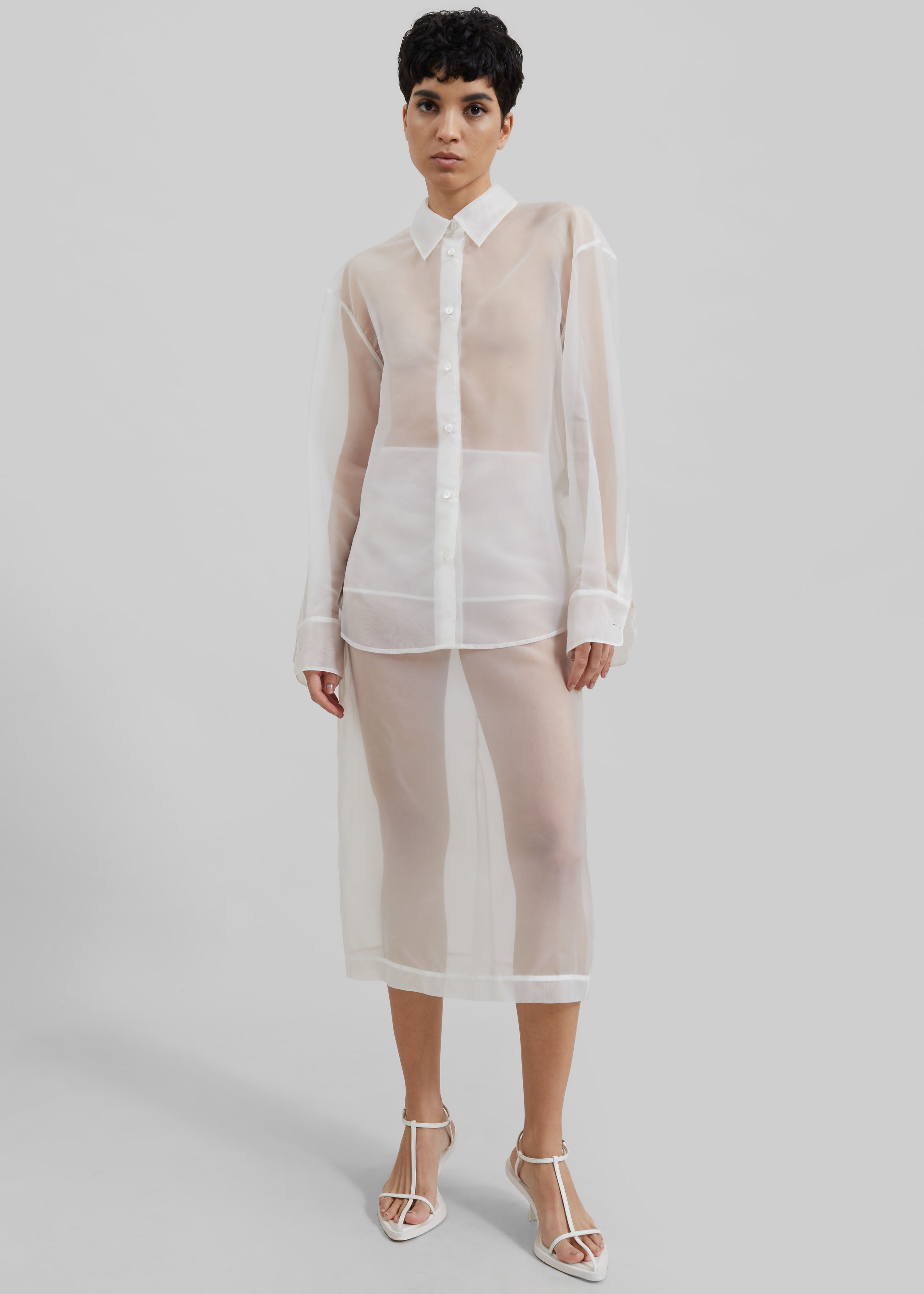 Peri Sheer Shirt - White - 6