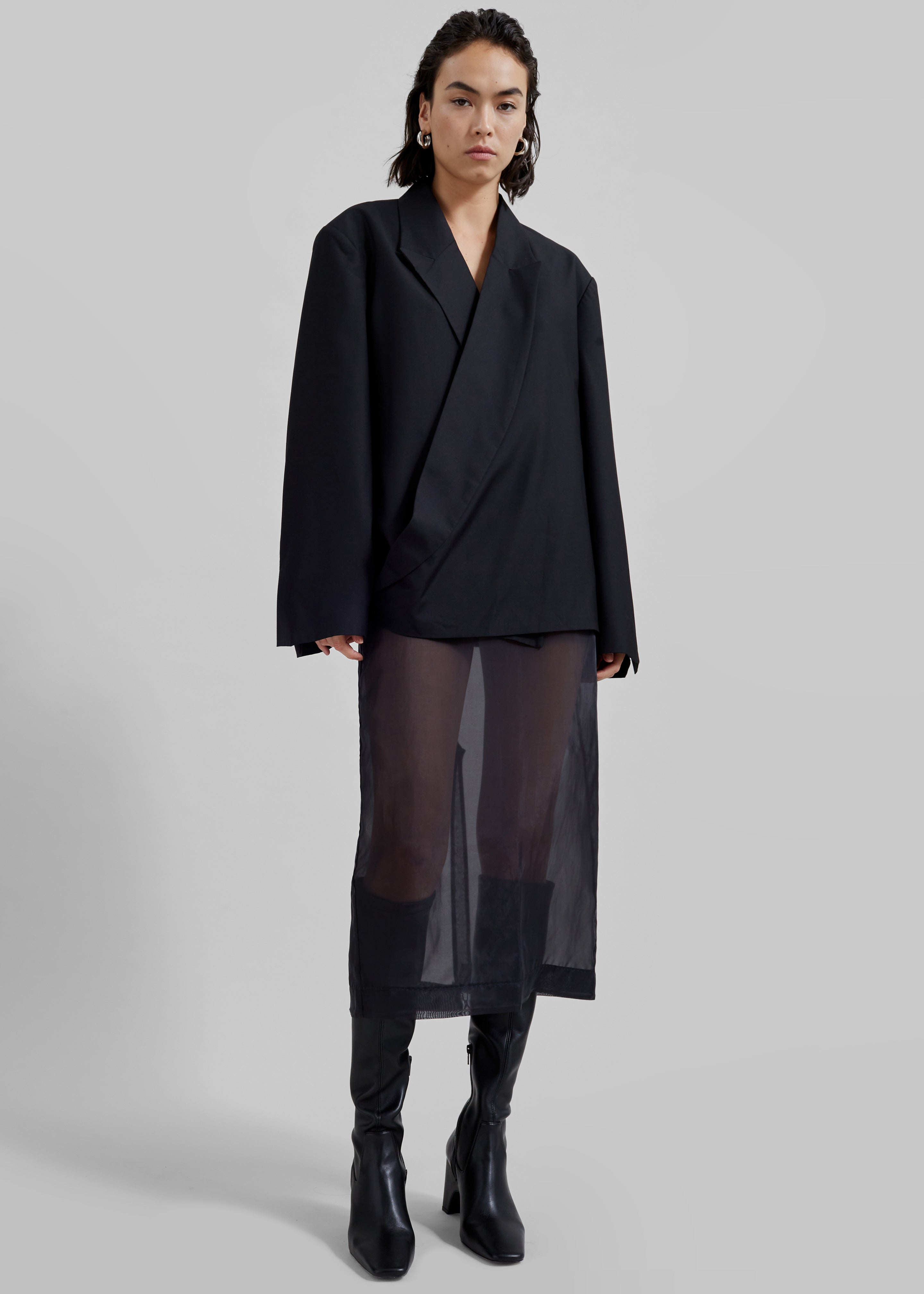 Peri Sheer Midi Skirt - Black – The Frankie Shop Europe