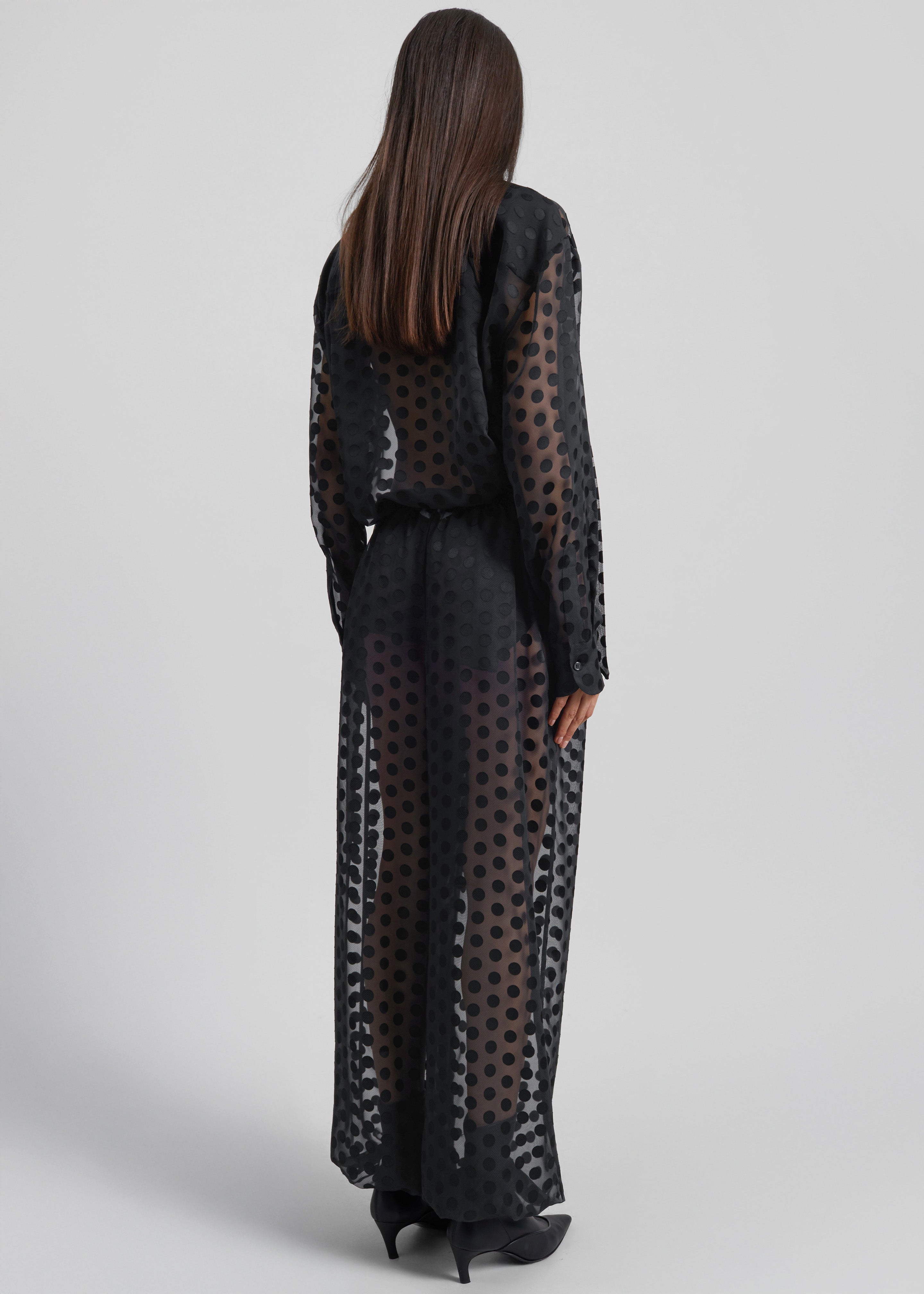 Peri Sheer Tie-Neck Shirt - Black Polka Dot – The Frankie Shop Europe