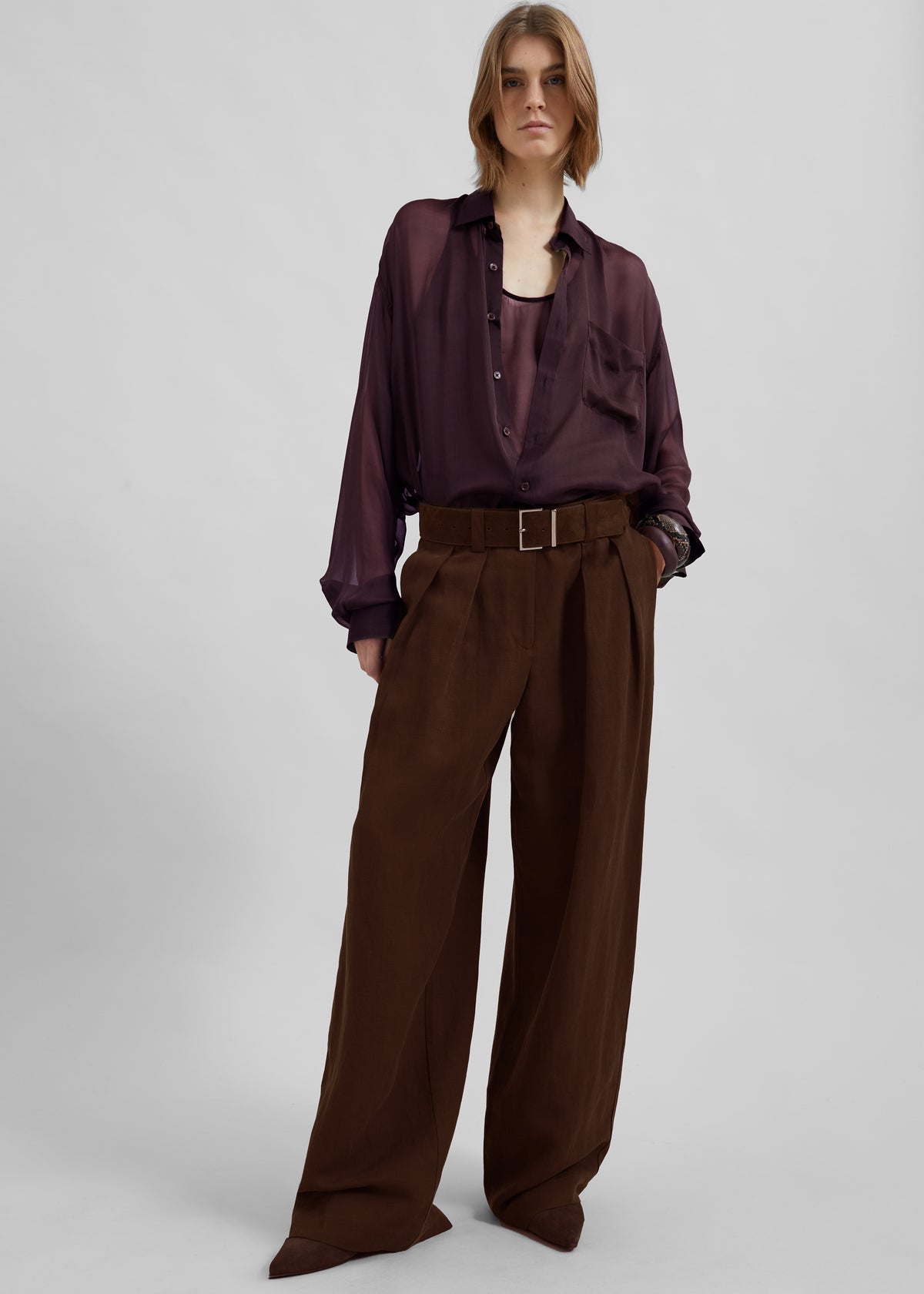 Peri Georgette Shirt - Burgundy - 9