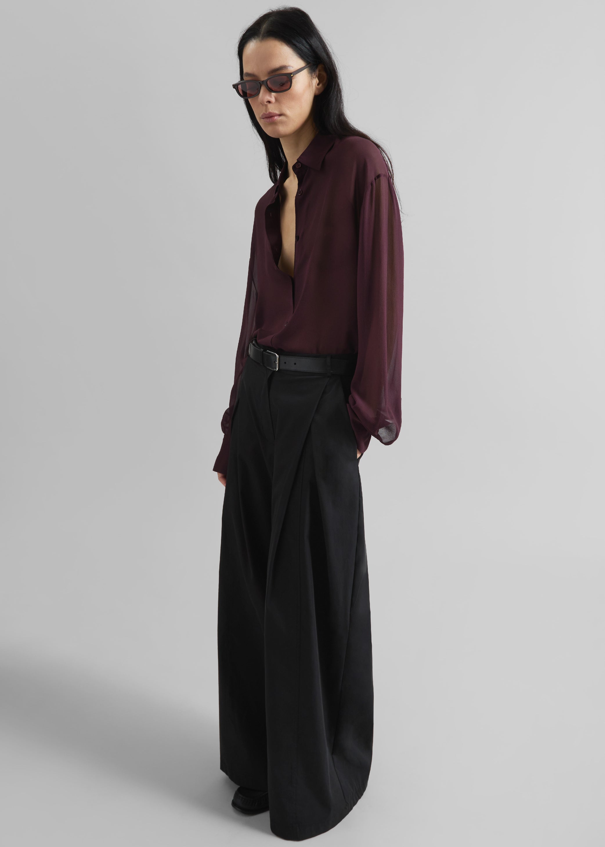 Shop the look image for Peri Georgette Shirt - Burgundy
