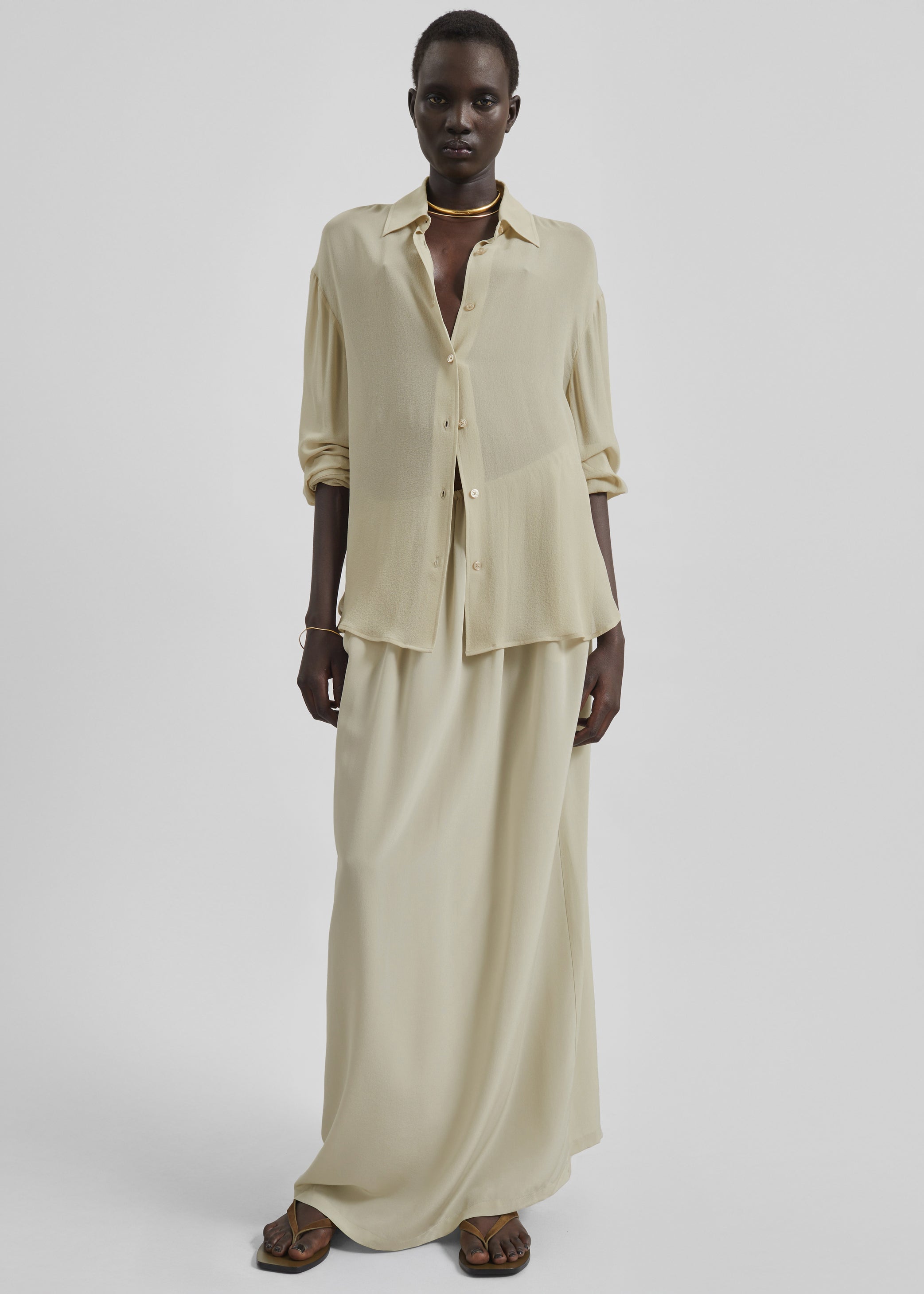 Shop the look image for Peri Georgette Shirt - Cement