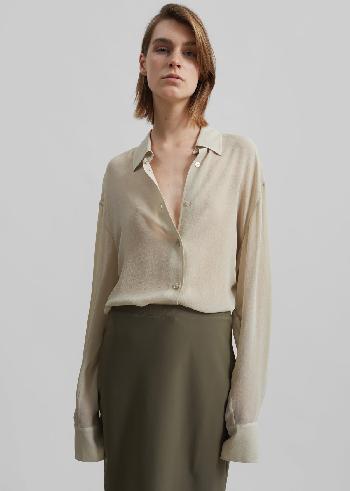 Peri Georgette Shirt - Cement - 3