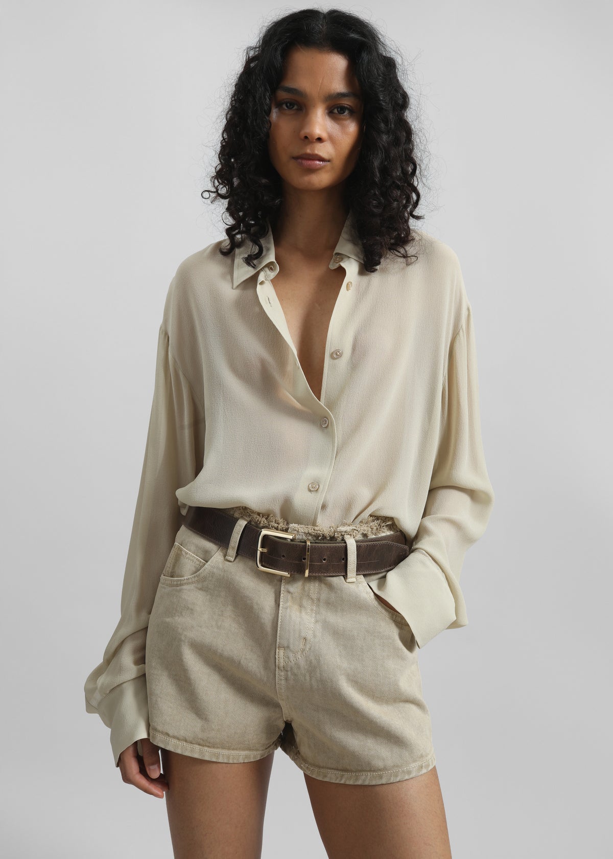 Peri Georgette Shirt - Cement - 7