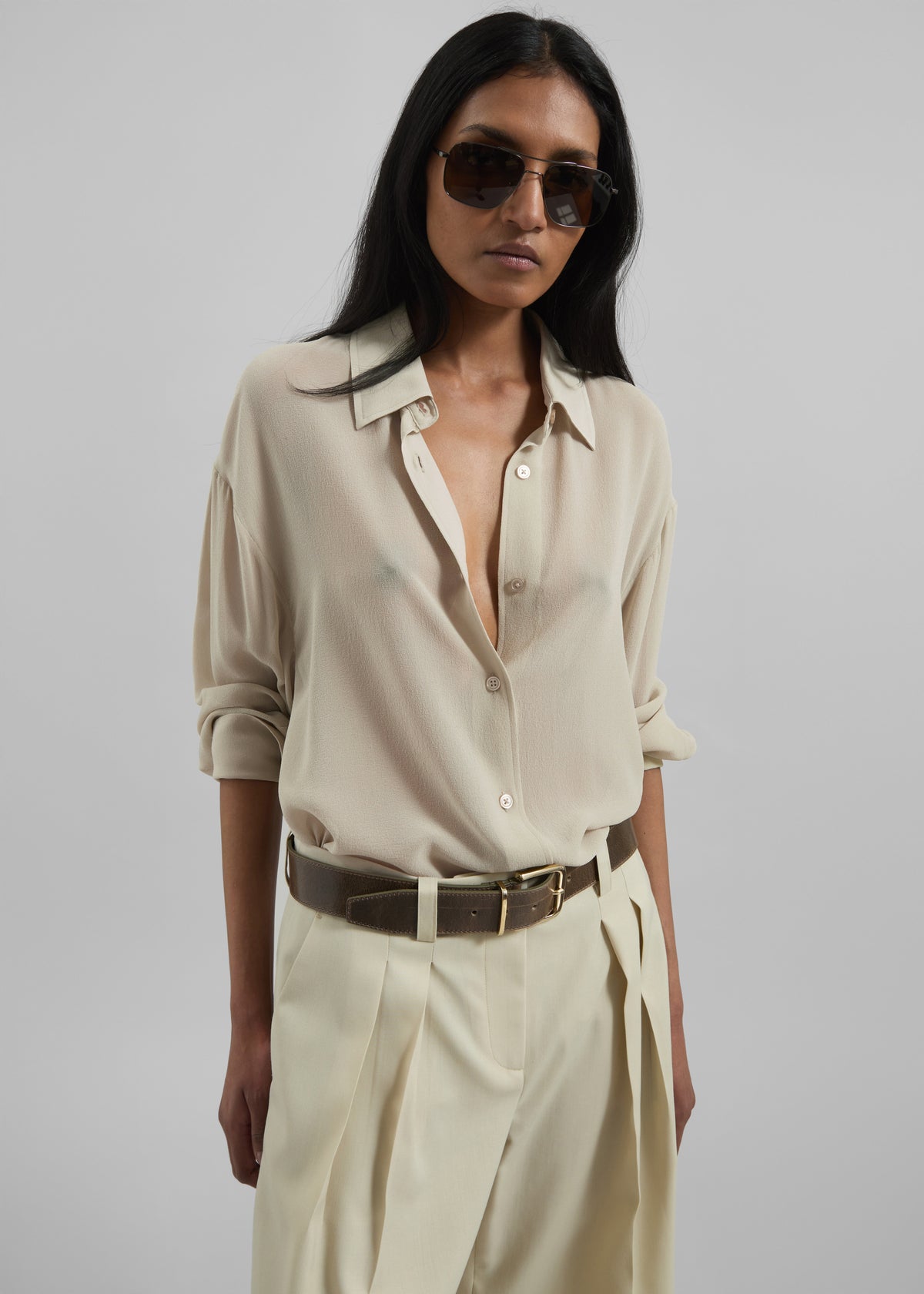 Peri Georgette Shirt - Cement - 1