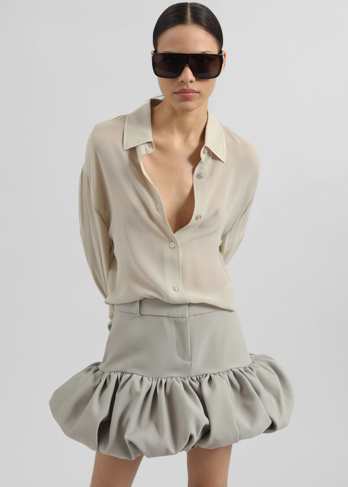 Peri Georgette Shirt - Cement - 8
