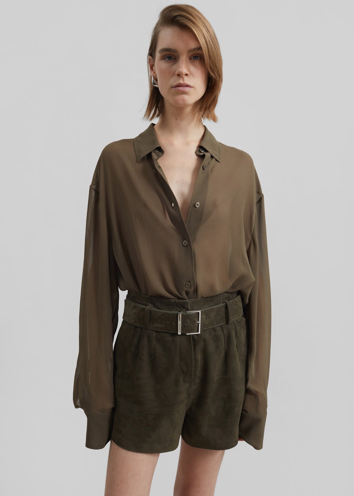 Peri Georgette Shirt - Khaki - 7