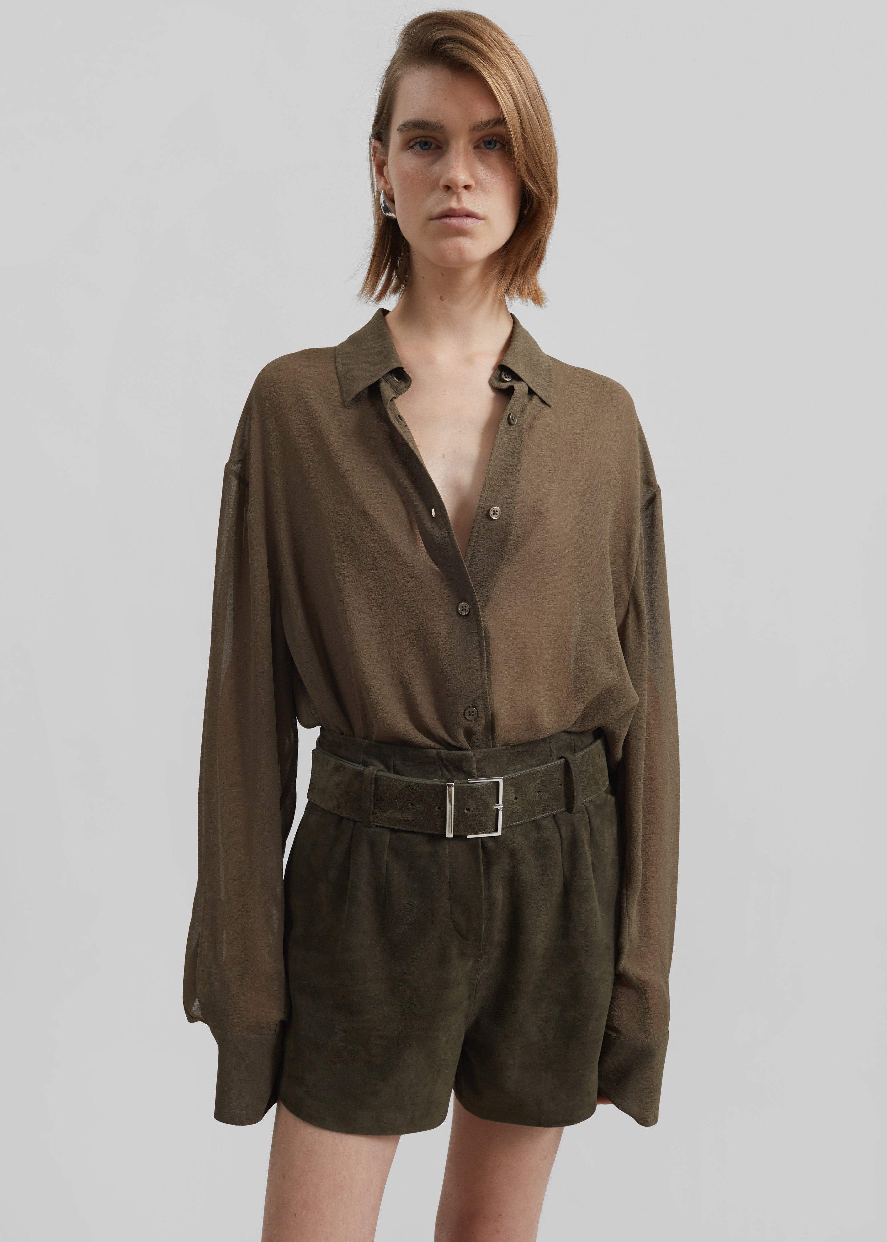 Peri Georgette Shirt - Khaki - 7