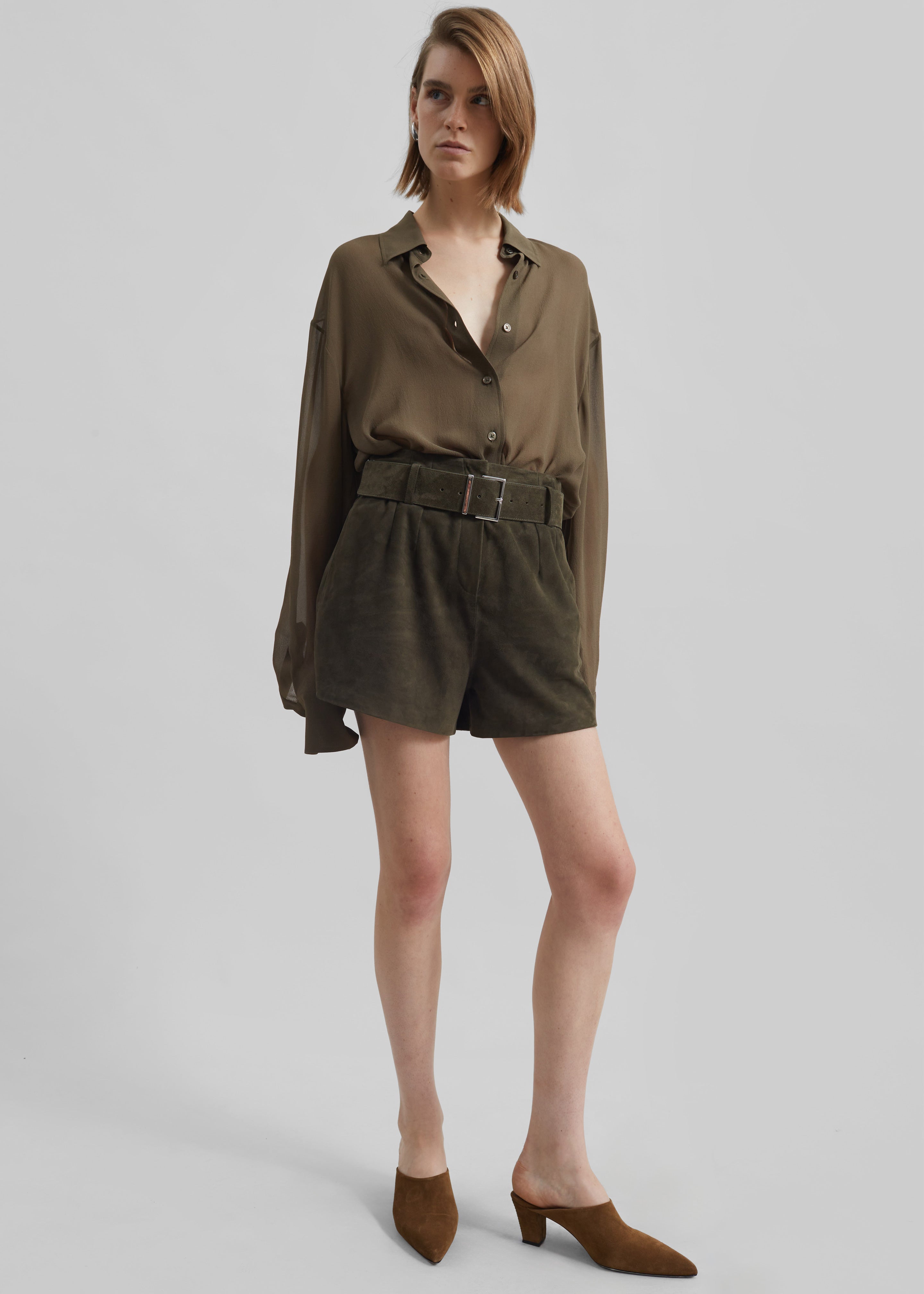 Peri Georgette Shirt - Khaki - 8