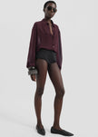 Peri Georgette Shirt - Burgundy