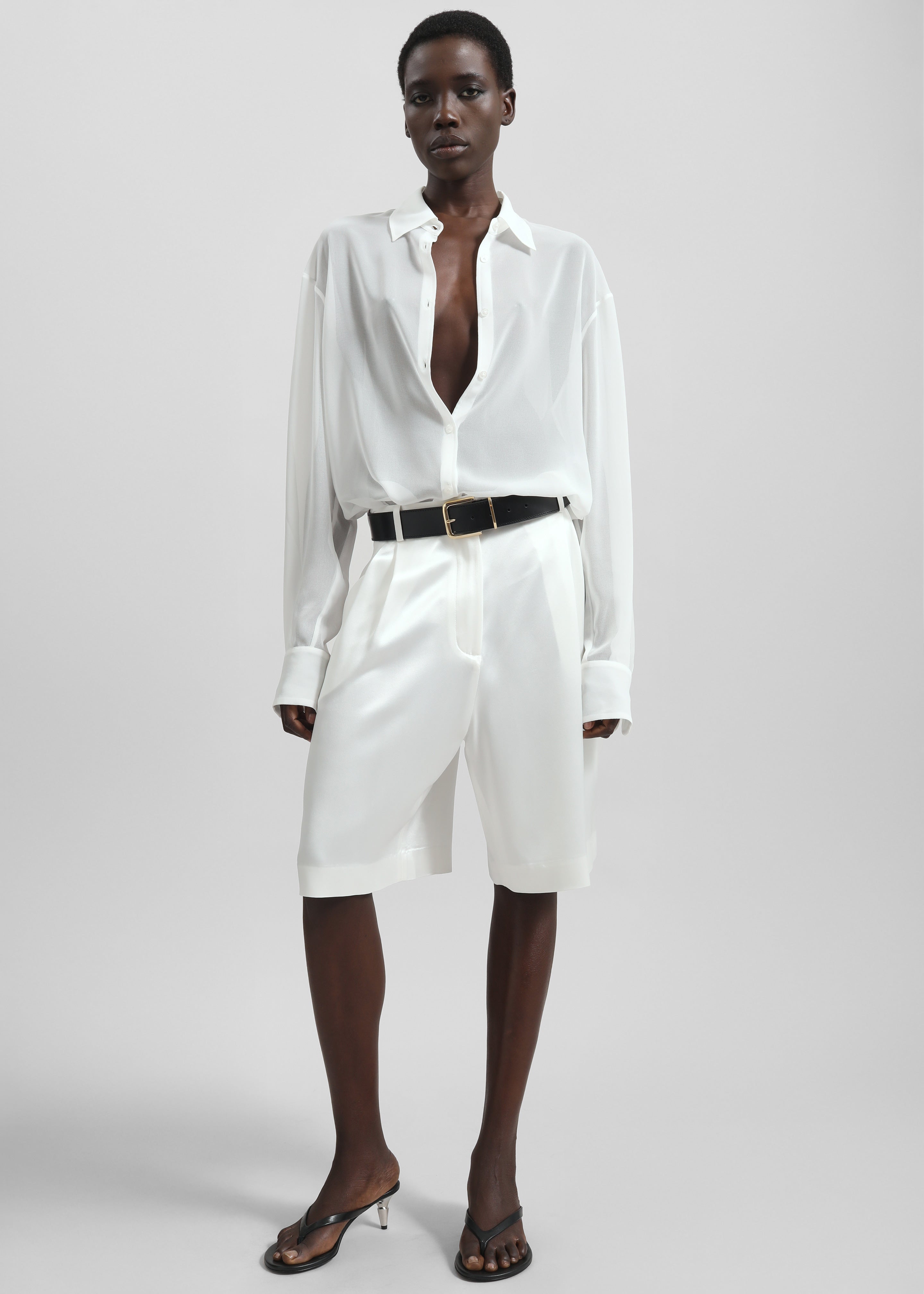 Peri Georgette Shirt - White - 2