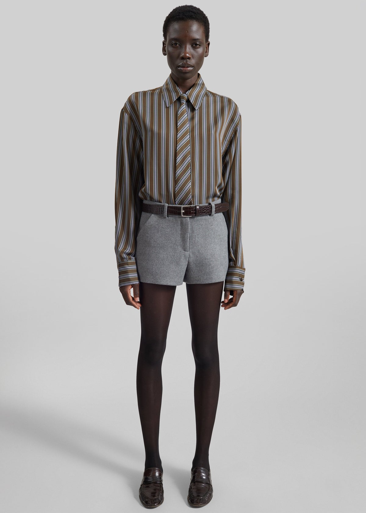 Camicia Peri - Multirighe marrone