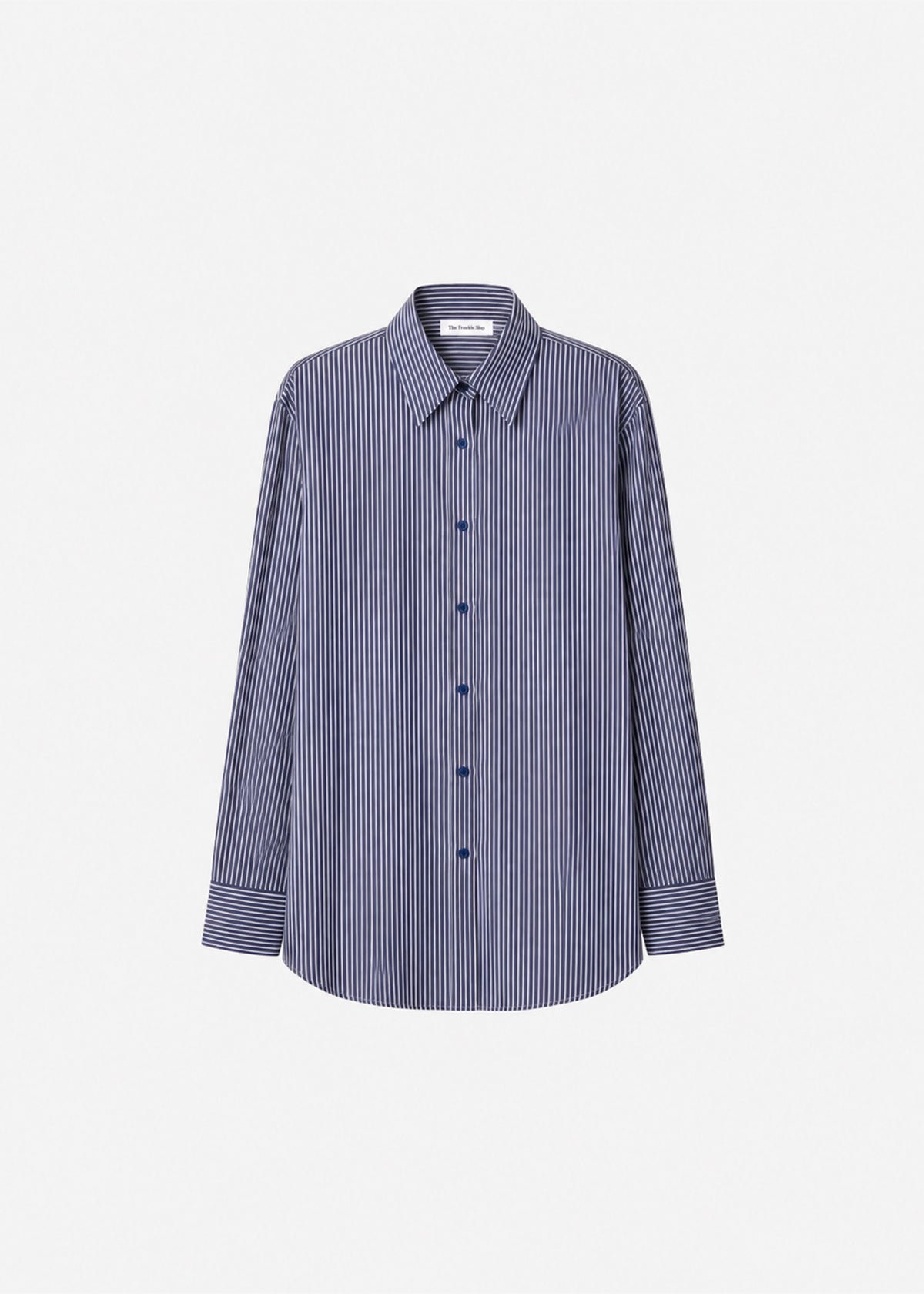 Peri Silk Shirt - Navy/White Stripe - 8