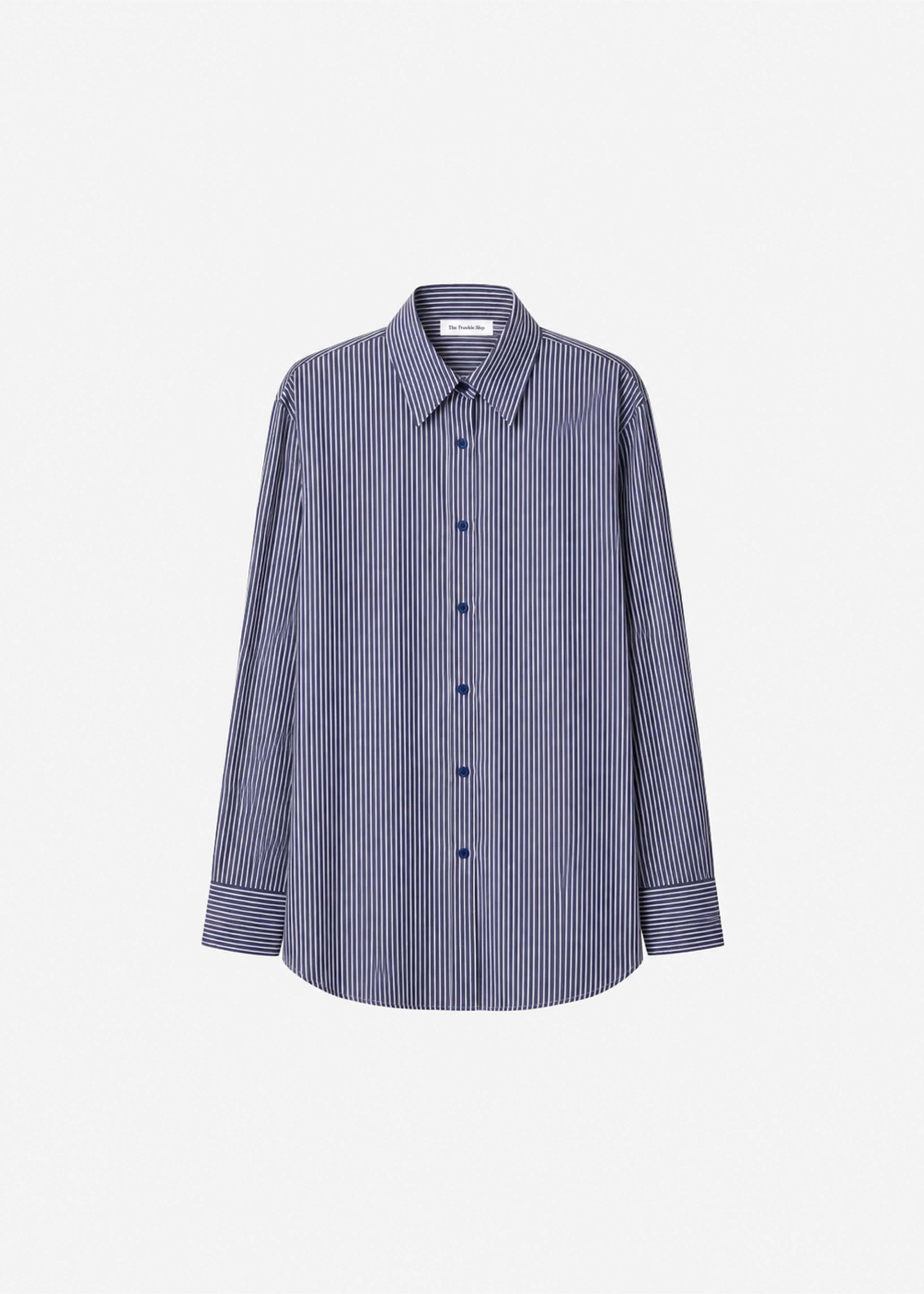 Peri Silk Shirt - Navy/White Stripe - 8