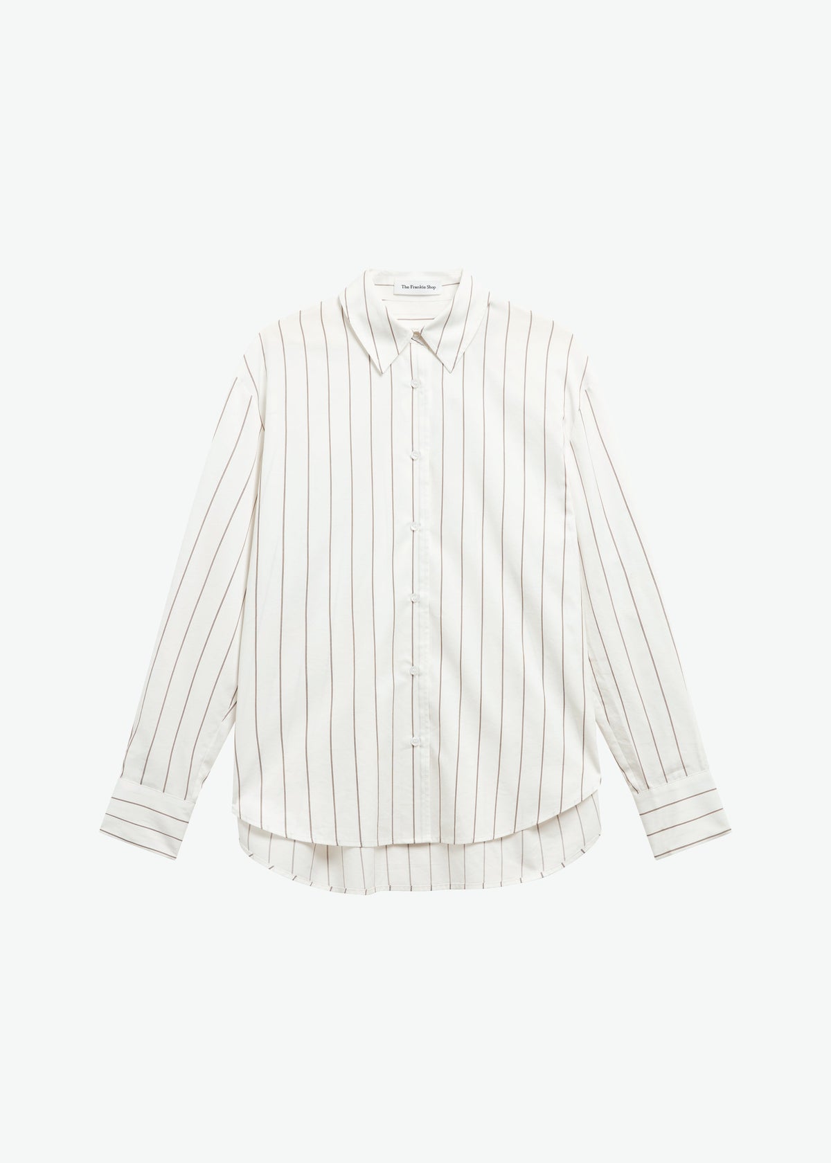 Peri Striped Cotton Shirt - White/Brown Stripe - 8
