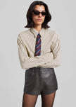 Peri Striped Fluid Shirt - Beige/Brown