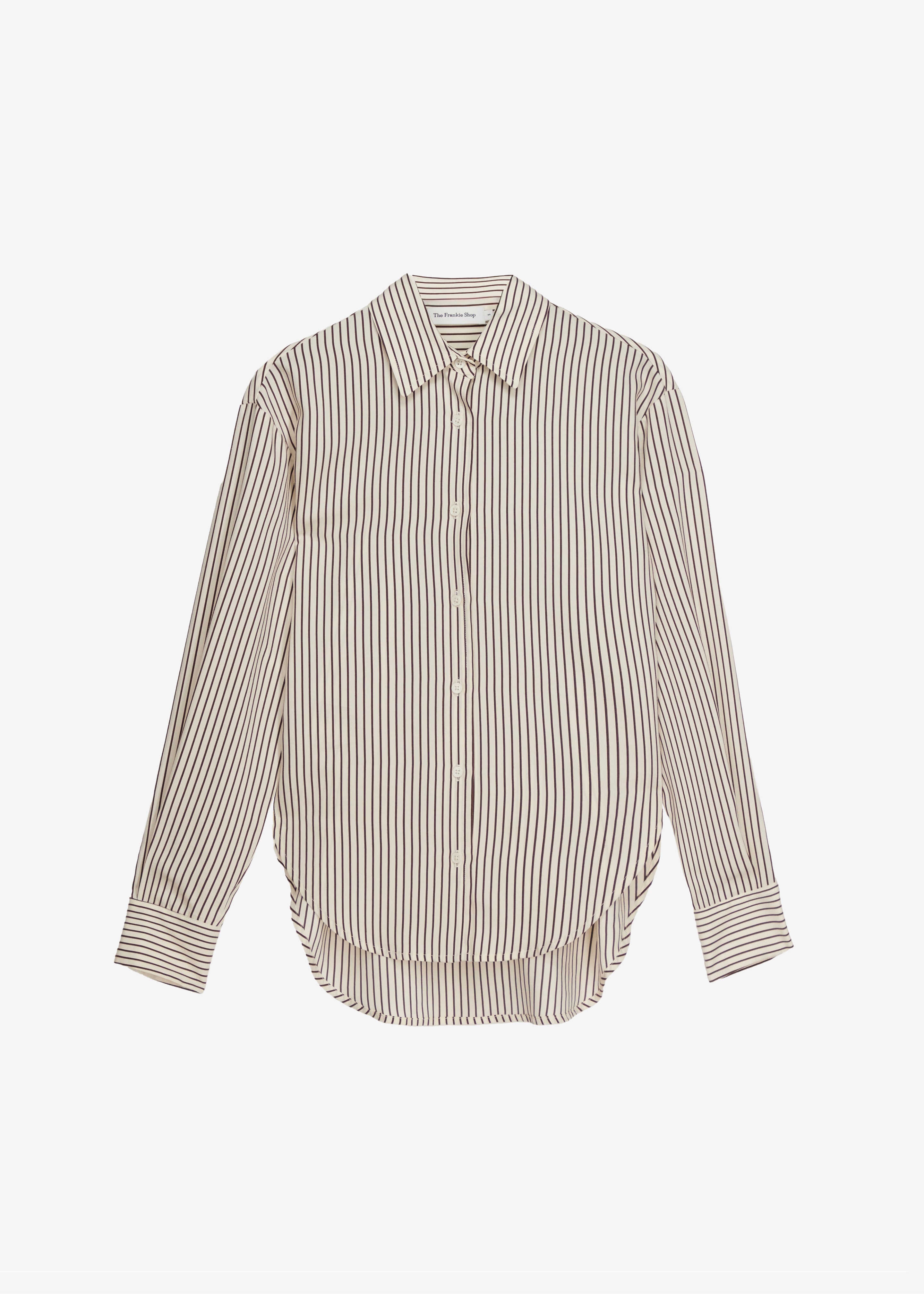 Peri Striped Fluid Shirt - Beige/Brown - 6