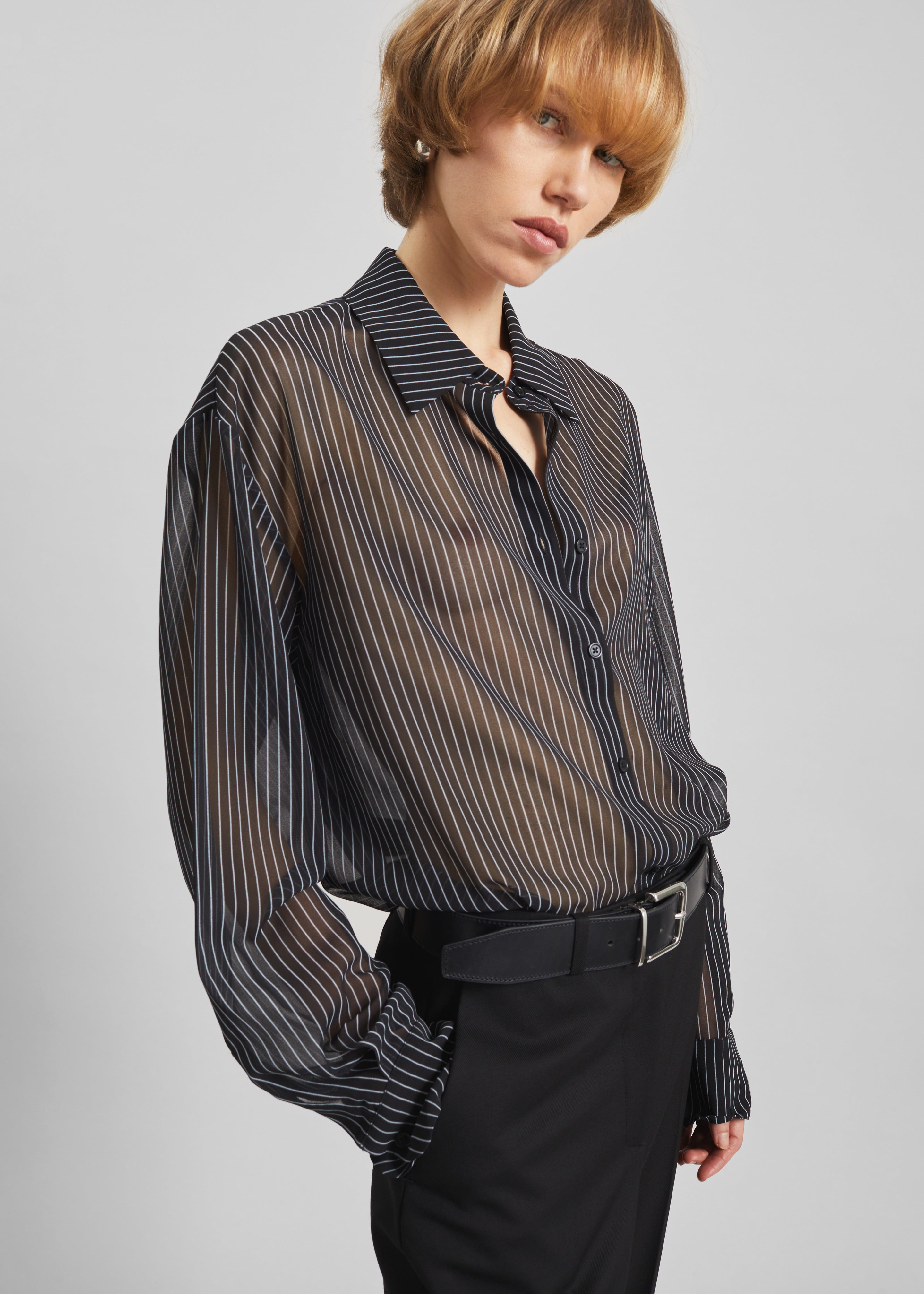 Peri Striped Shirt - Black/White Stripe - 5