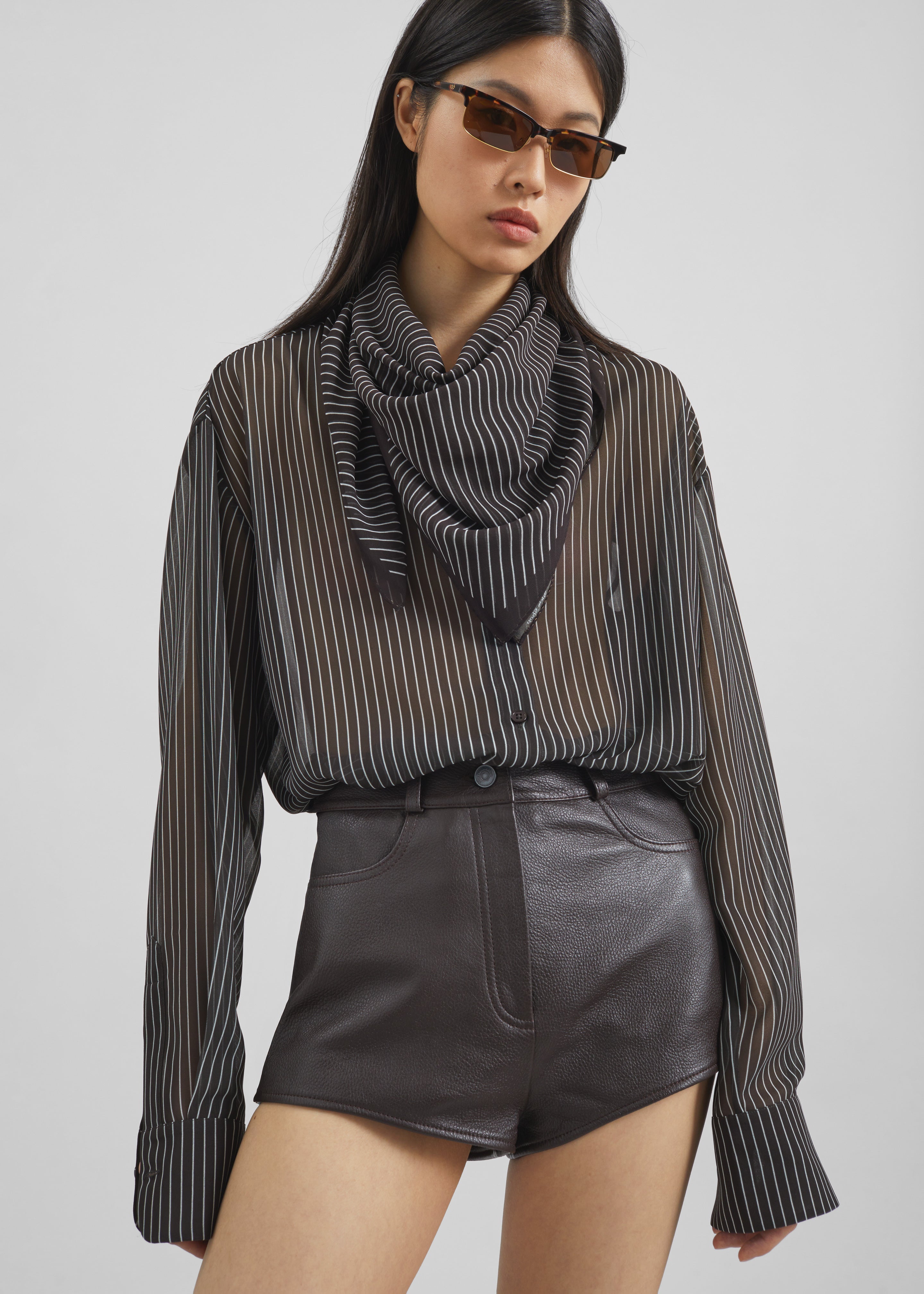 Peri Striped Shirt - Brown/White Stripe - 5