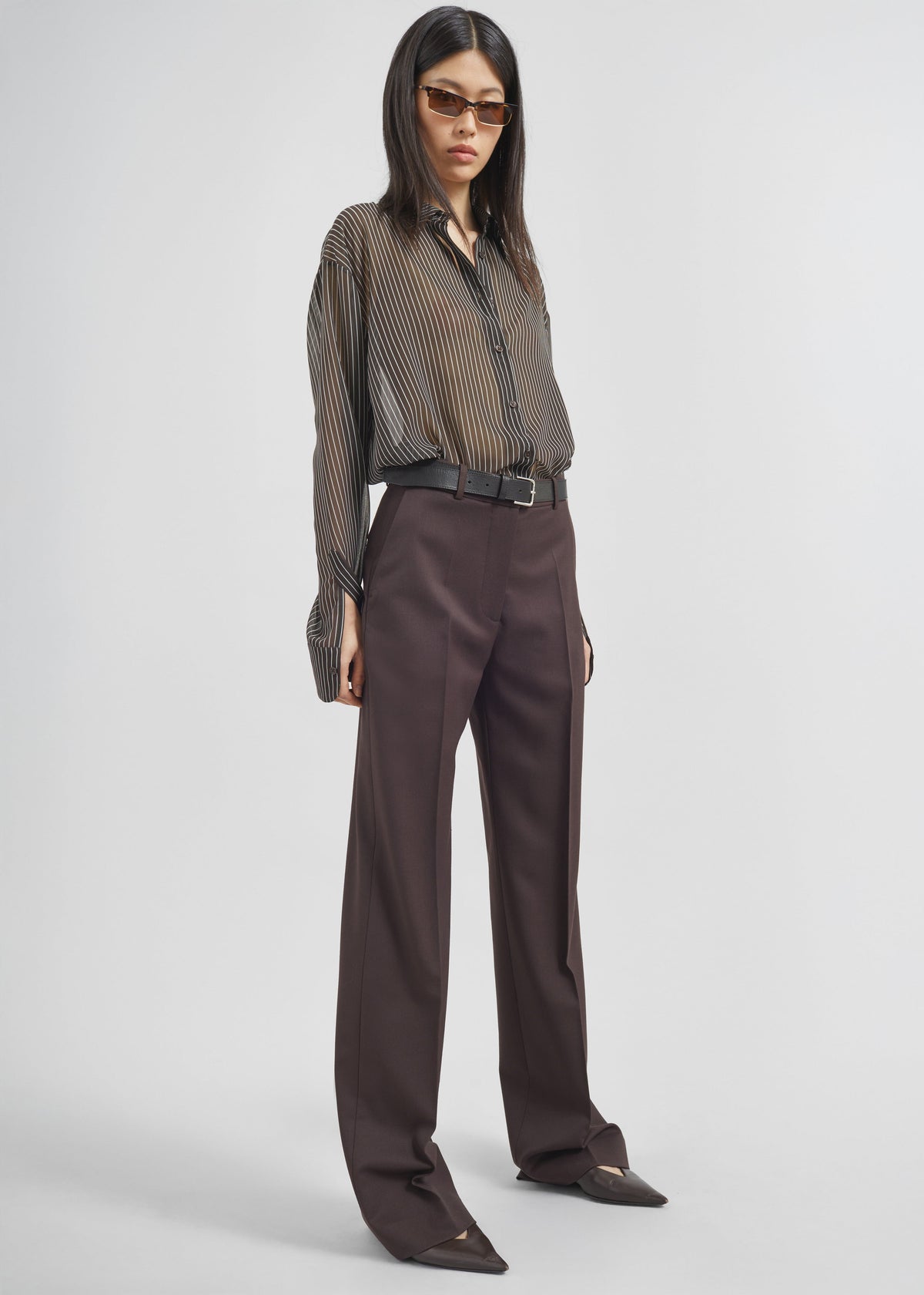 Peri Striped Shirt - Brown/White Stripe - 9