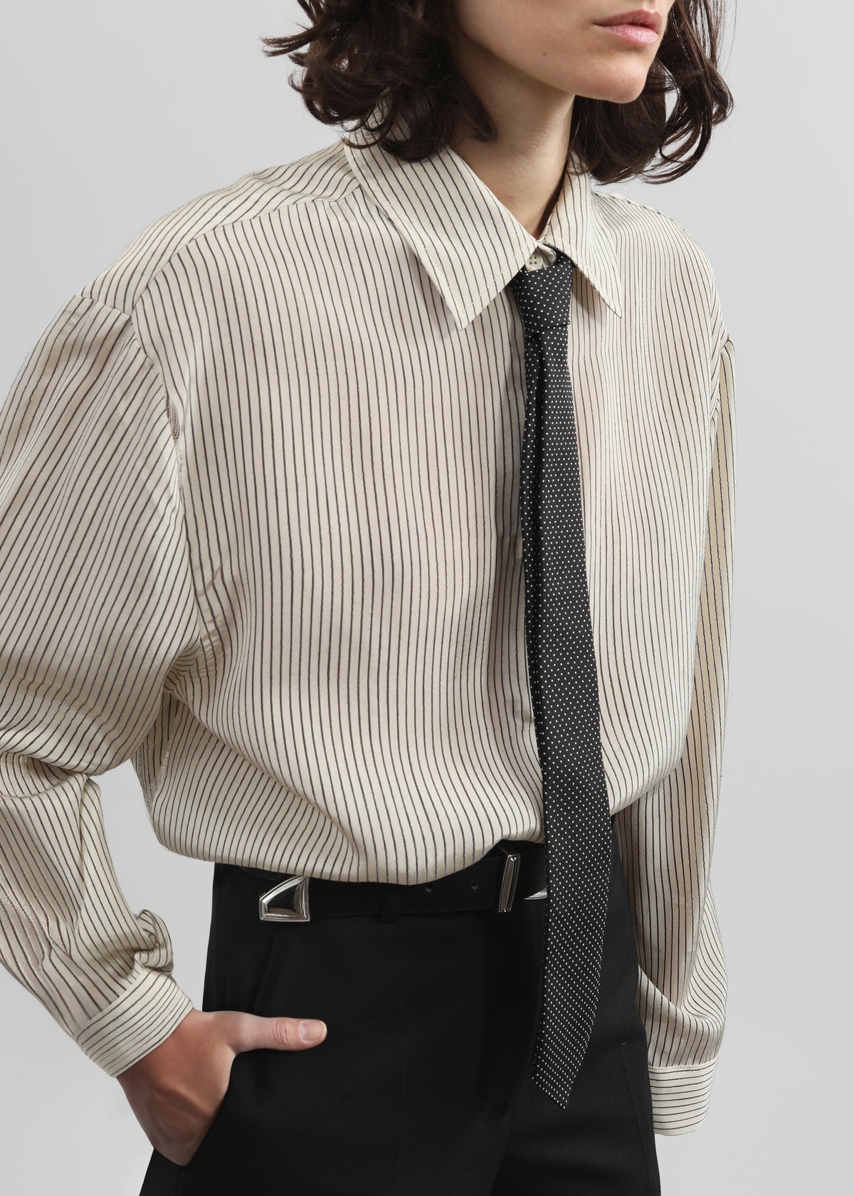 Peri Striped Shirt - Ivory/Black - 7