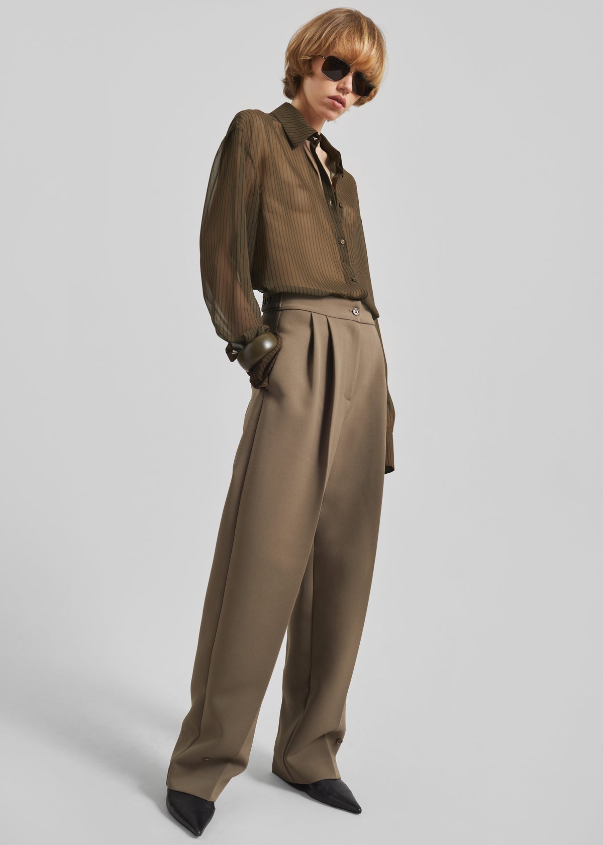 Peri Striped Shirt - Olive/Black Stripe - 7