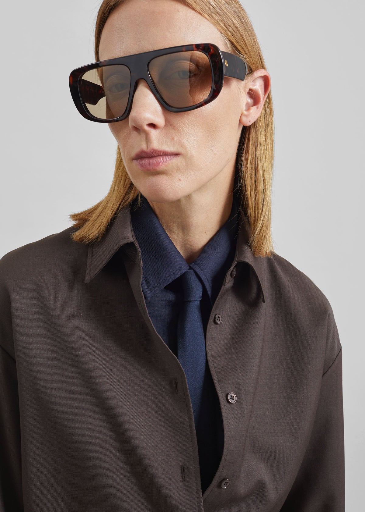 Chemise Peri à col noué - Marron - 3