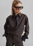 Chemise Peri à col noué - Marron